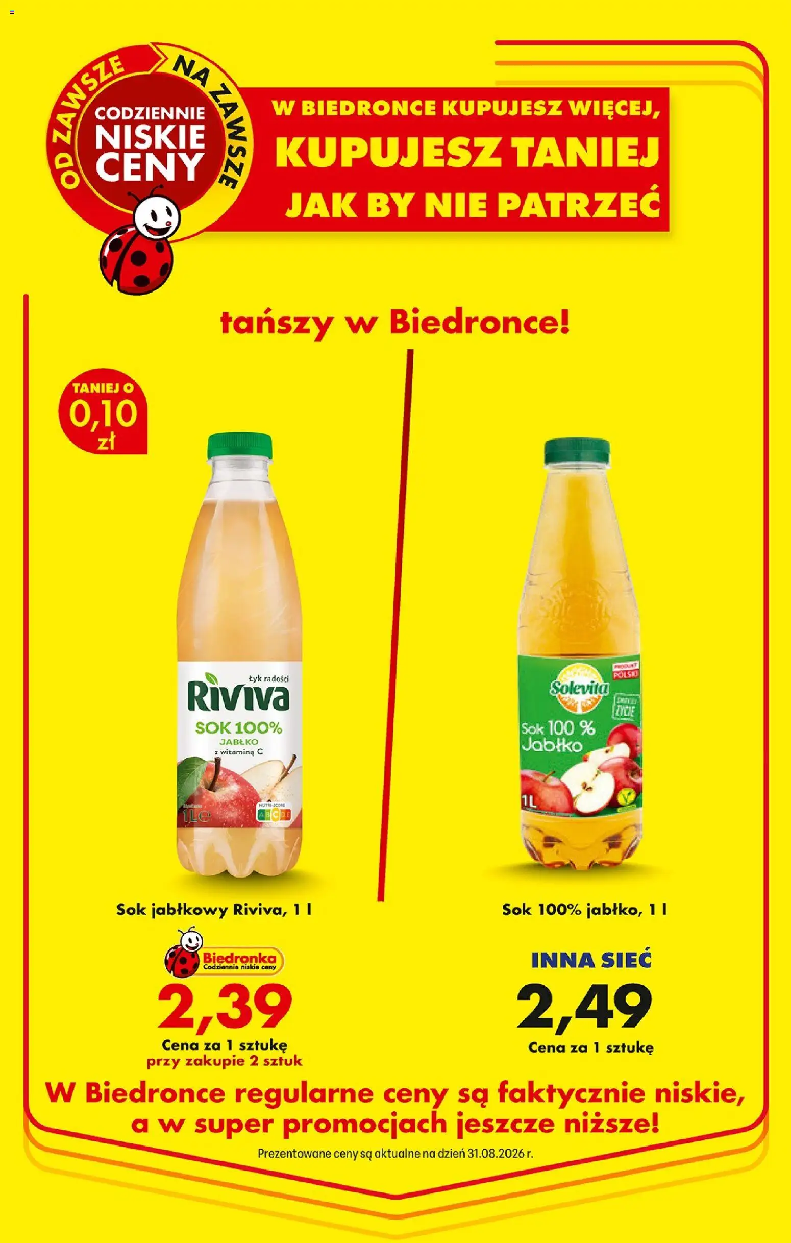 Biedronka gazetka od czwartku od 10.09.2026 | Strona: 22 | Produkty: Sok jabłkowy, Sok