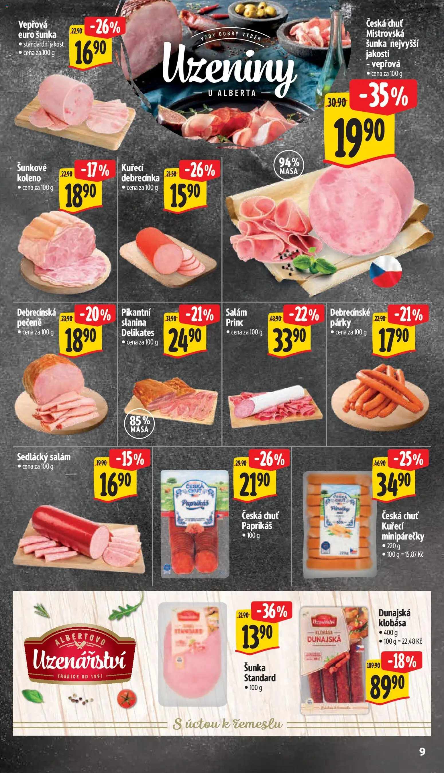 Albert leták - Hypermarket od 20.05.2026 | Strana: 15 | Produkty: Salám, Párky, Uzeniny, Slanina