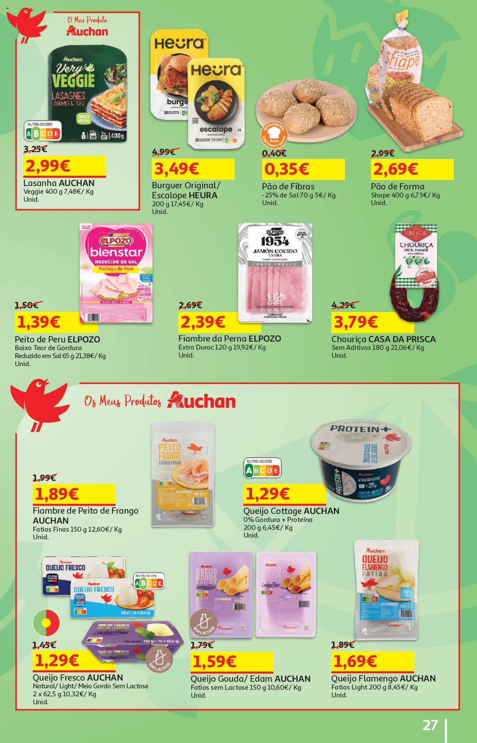 Auchan - Vida no Exterior │ válido de 06.05.2026 | Página: 27 | Produtos: Queijo cottage, Frango, Pão, Carne