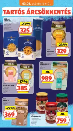 CUCINA TÉSZTA, durumbúzából • orsótészta vagy • penne vagy • spagetti 500 g/csomag - amely érvényes a következő dátumtól: 03.05.2026 | Oldal: 13