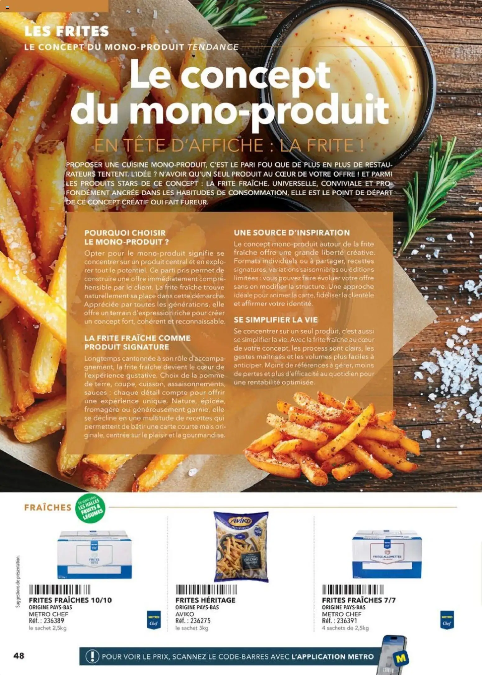 {H1} | Page: 48 | Produits: Pomme, Frites, Mais