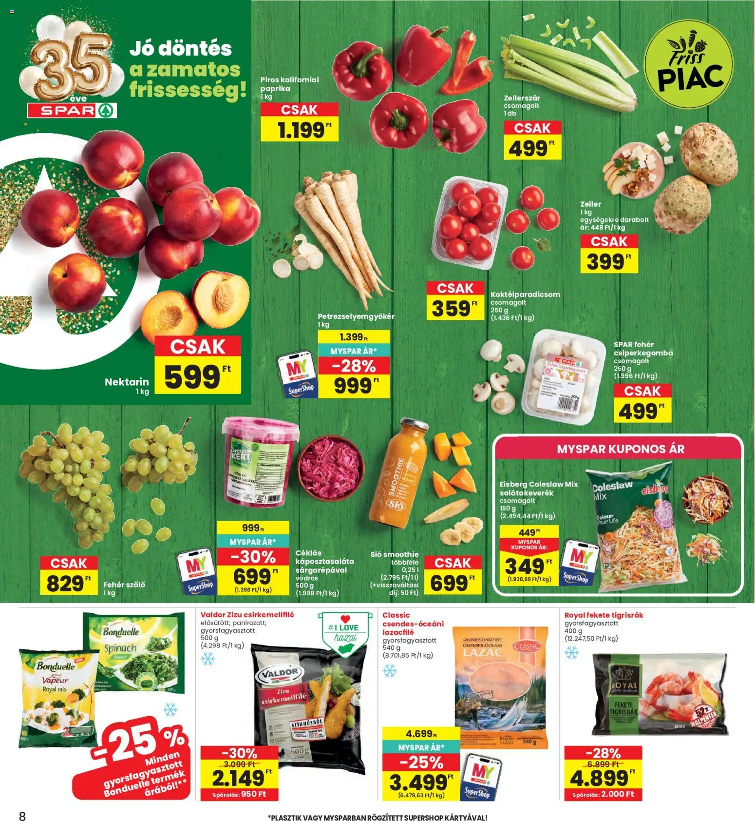 Interspar akciós ujság - amely érvényes a következő dátumtól: 2026.07.23. | Oldal: 8 | Termékek: Szőlő, Zellerszár, Salátakeverék, Saláta