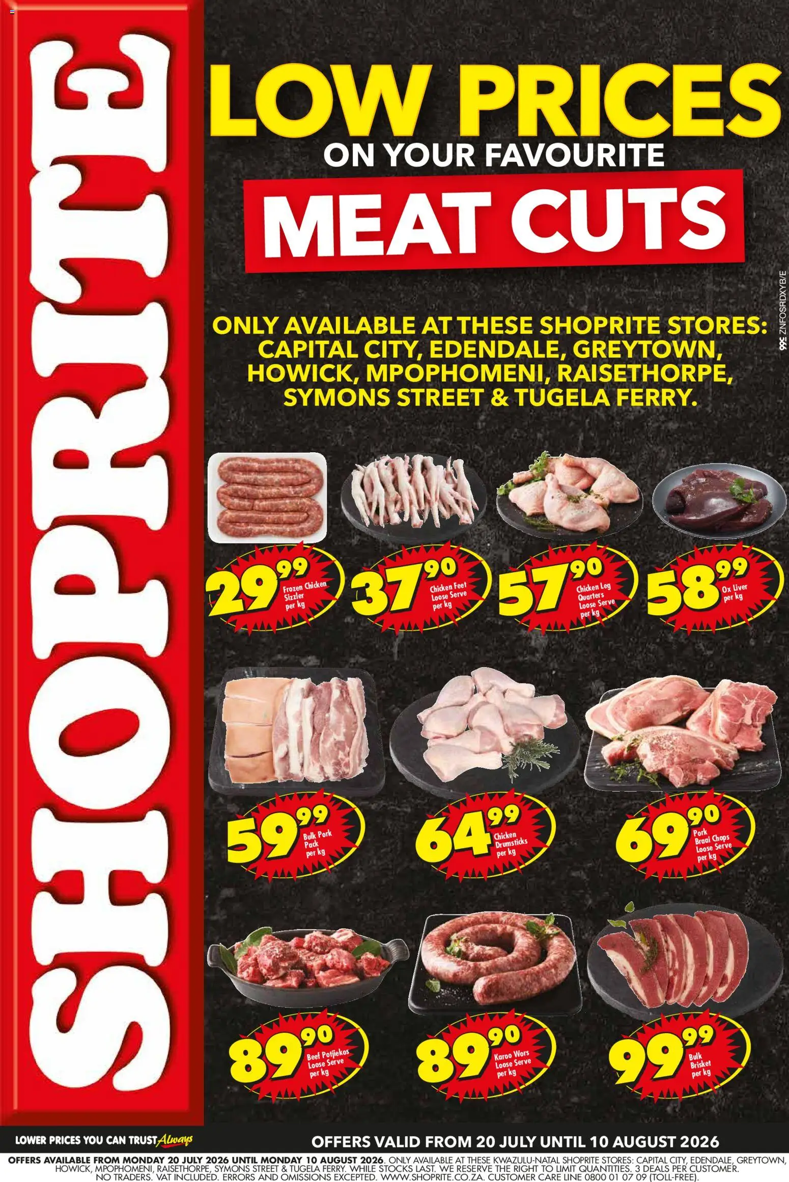 New Shoprite catalogue – valid from 20/07/2026 | Page: 1 | Products: Chicken, Pork