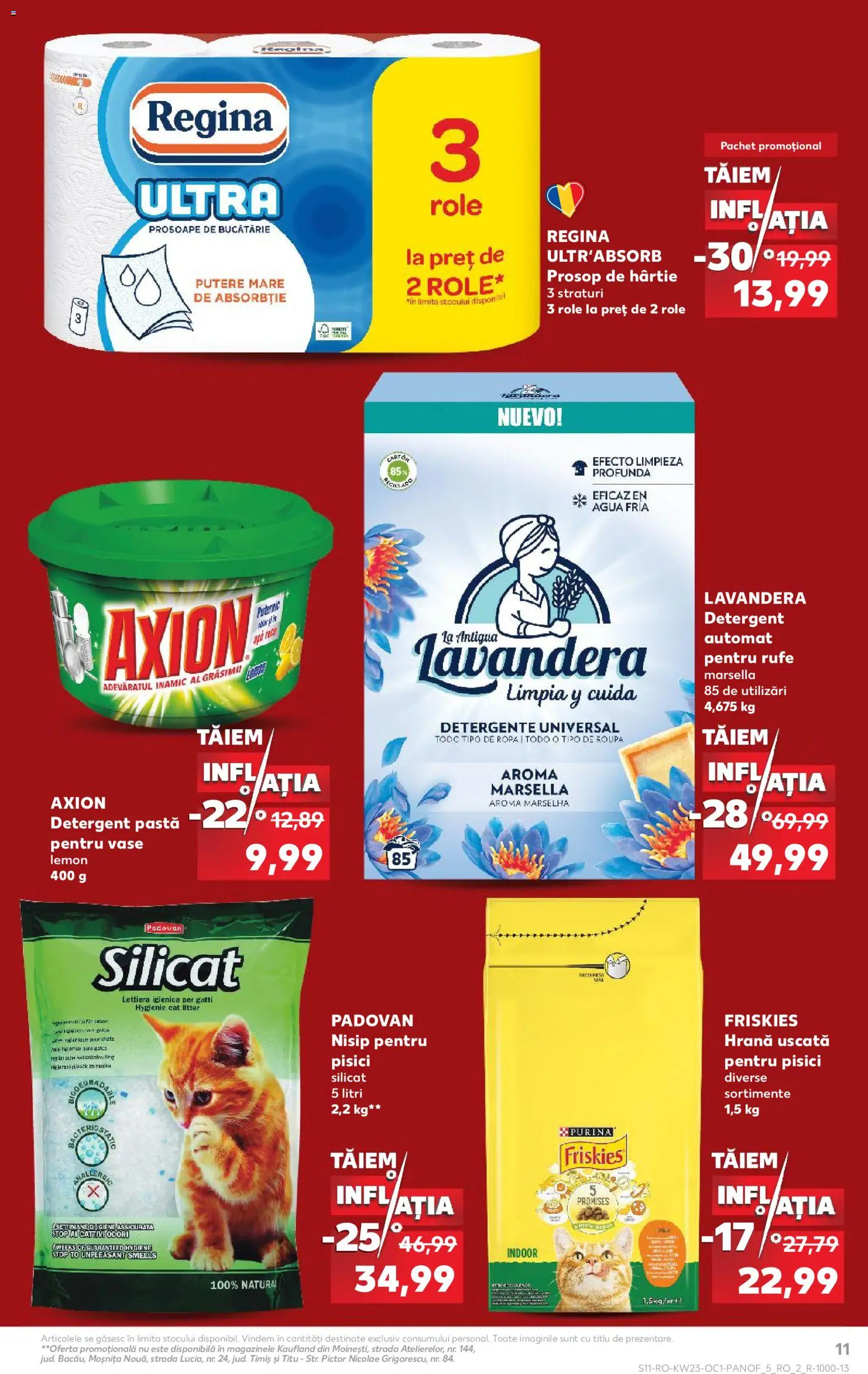 Noul catalog Kaufland – valabil de la 03.06.2026 | Pagină: 11 | Produse: Prosoape de bucătărie, Kedi Ödül Oyuncakları, Bucătărie, Detergent