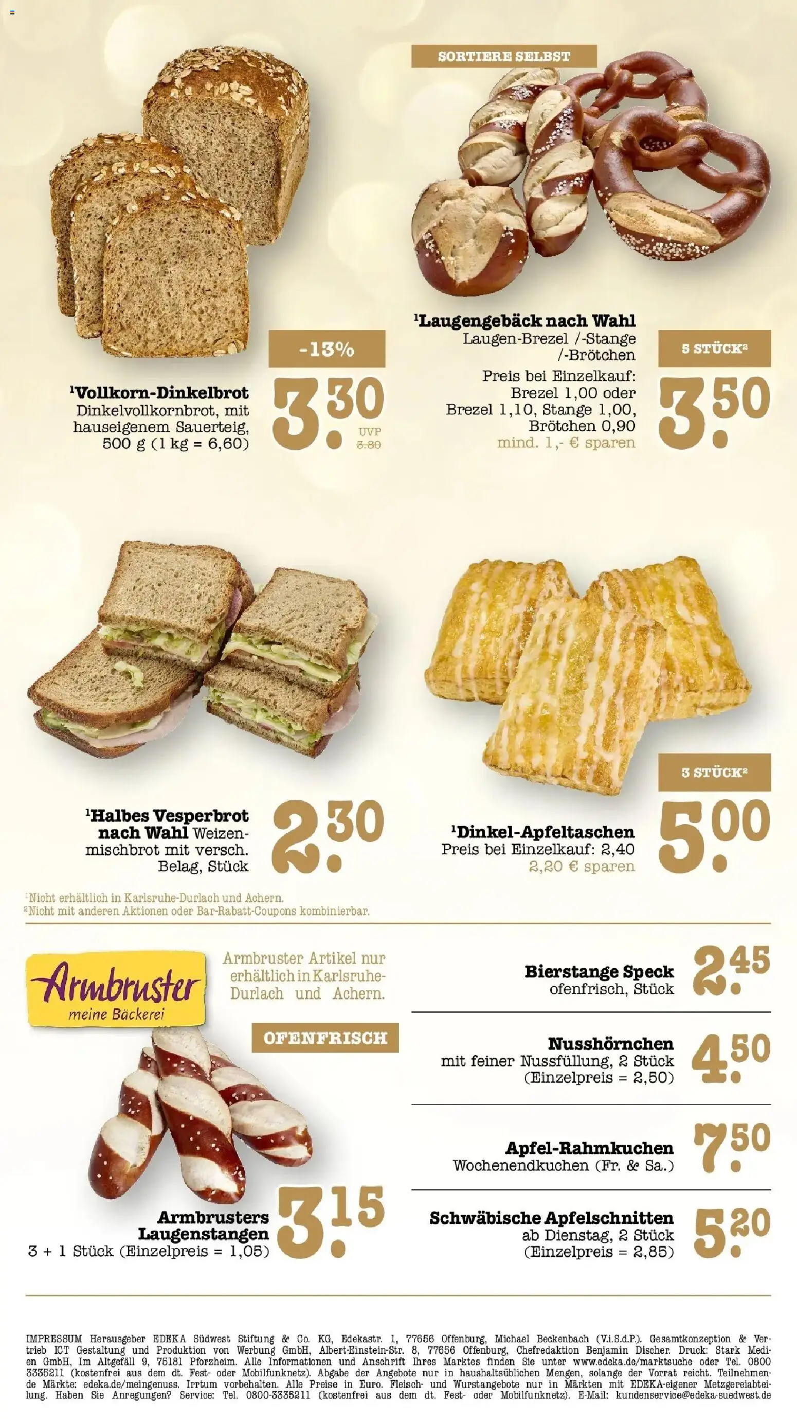 Edeka Prospekt Bühlertal (ab 05.10.2026) » Angebote Online | Seite: 20 | Produkte: Bäckerei, Fleisch