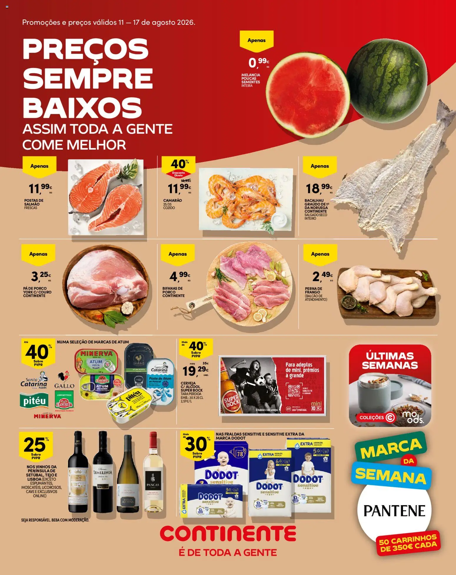 Continente Madeira │ válido de 11/08/2026 | Página: 1 | Produtos: Atum, Bacalhau, Melancia, Pá