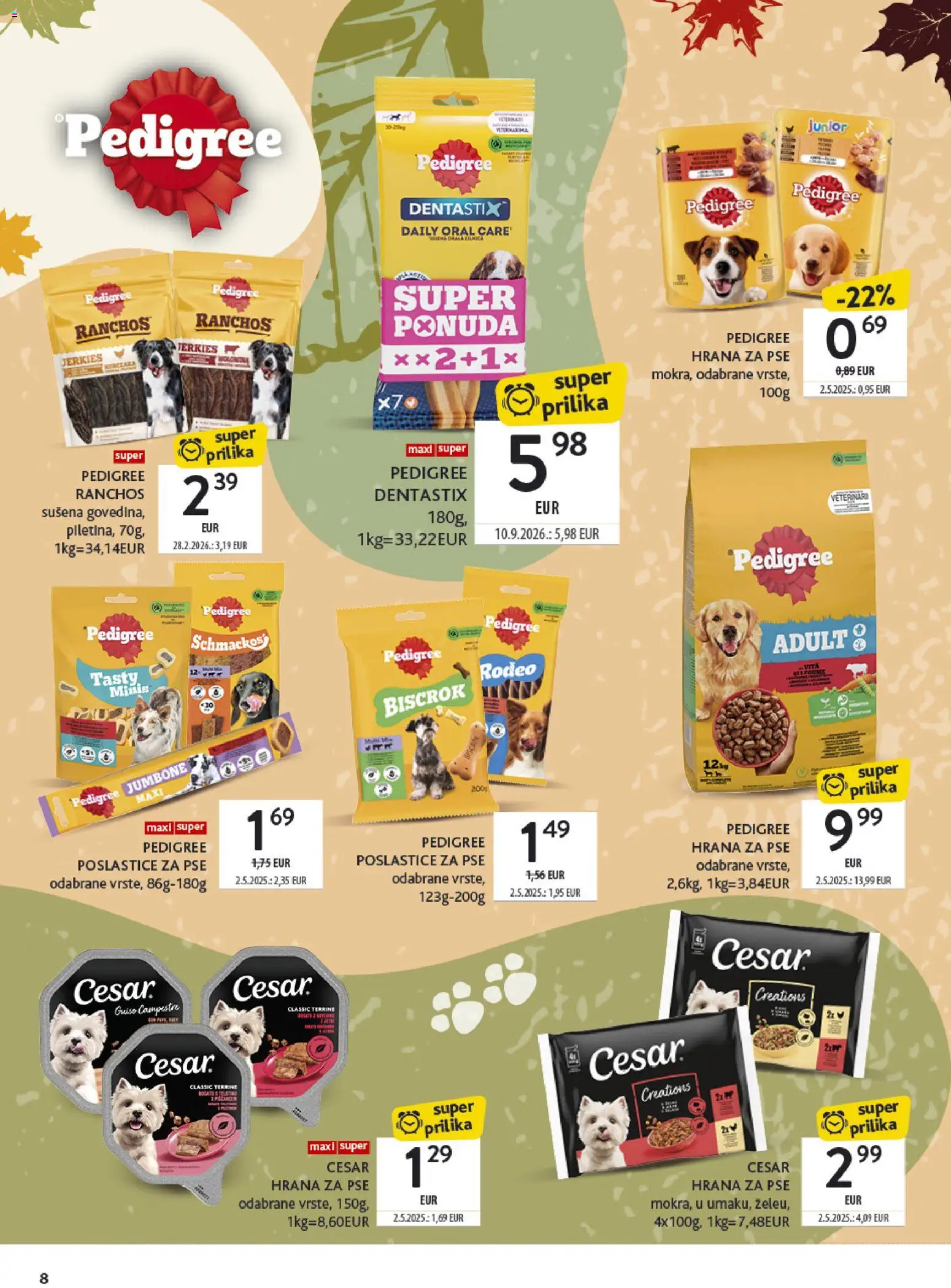 Konzum HR akciós ujság - amely érvényes a következő dátumtól: 2026.10.05. | Oldal: 8 | Termékek: Pedigree