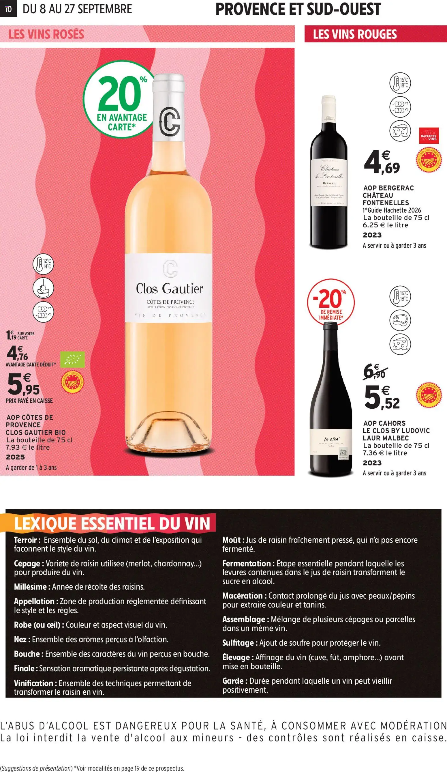 {H1} | Page: 10 | Produits: Robe, Sucre, Raisin, Bouteille