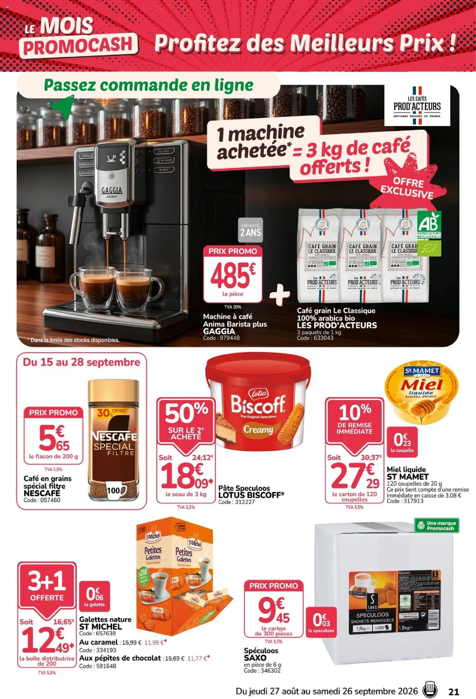 {H1} | Page: 21 | Produits: Café en grains, Spéculoos, Beurre, Biscuits