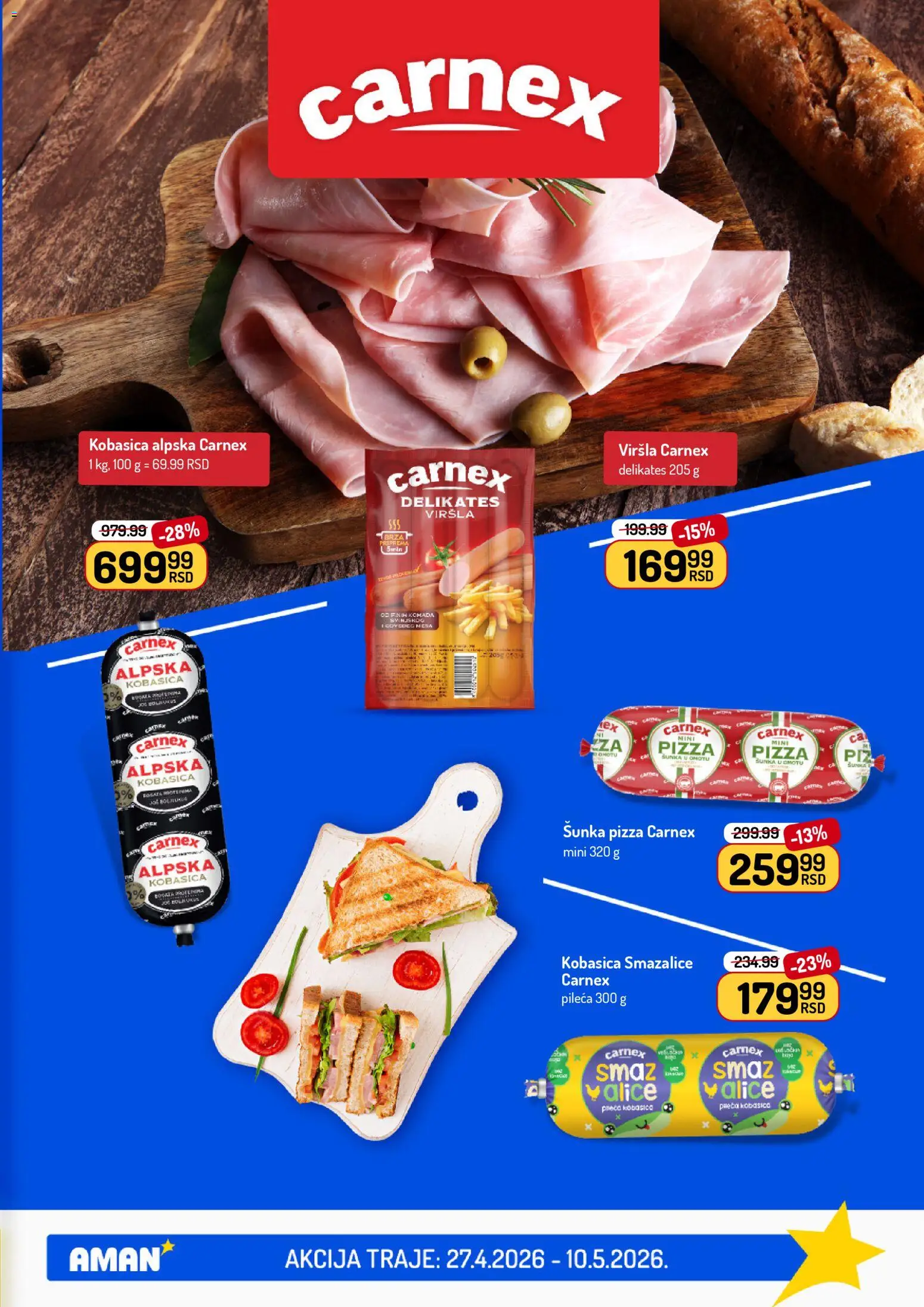 Aman katalog - važi od 27.04.2026 | Strana: 5 | Proizvode: Šunka, Kobasica