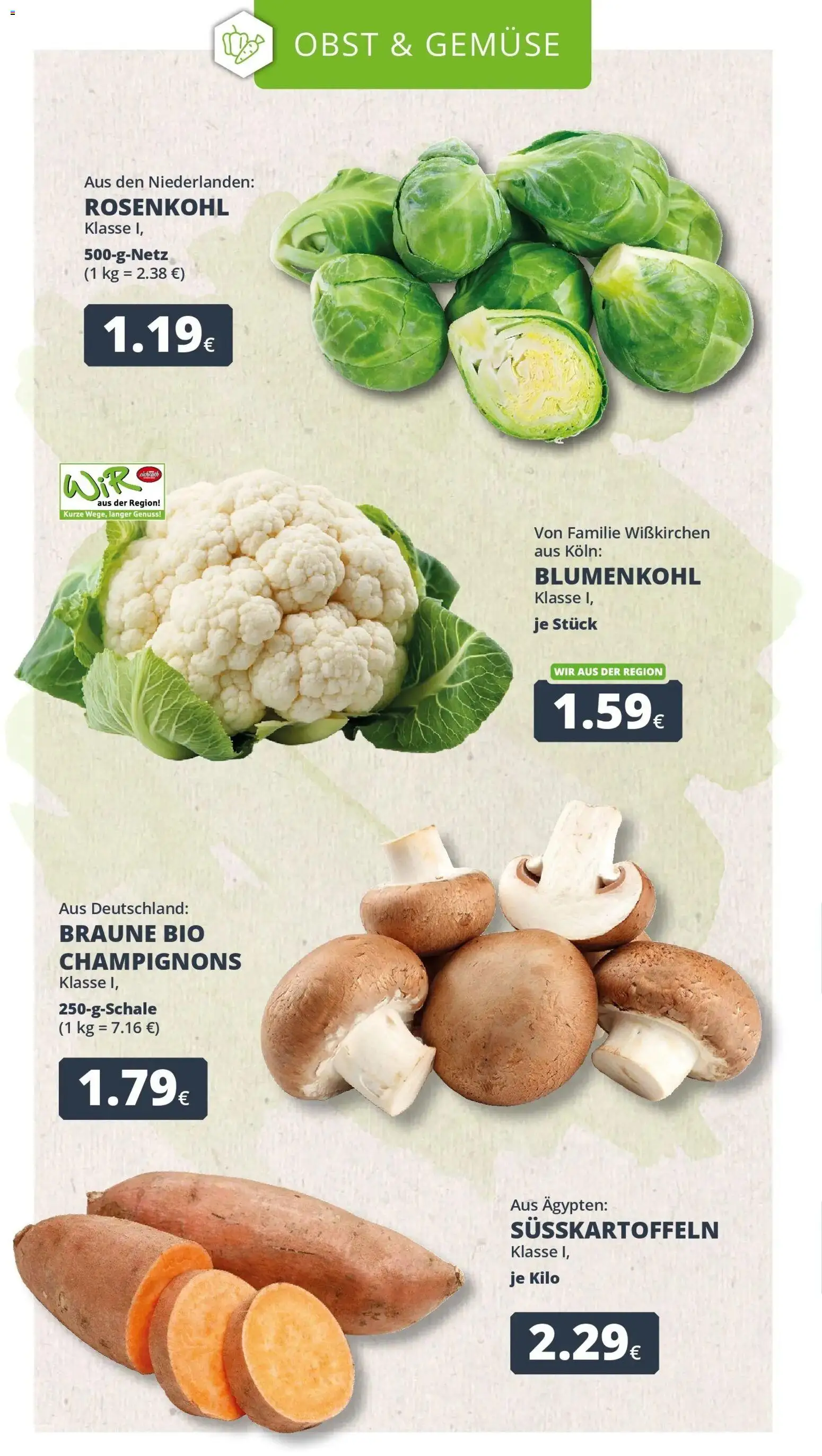 REWE Prospekt ab 19.10.2026 zum Blättern » Angebote | Seite: 10 | Produkte: Champignons, Gemüse, Obst, Blumenkohl