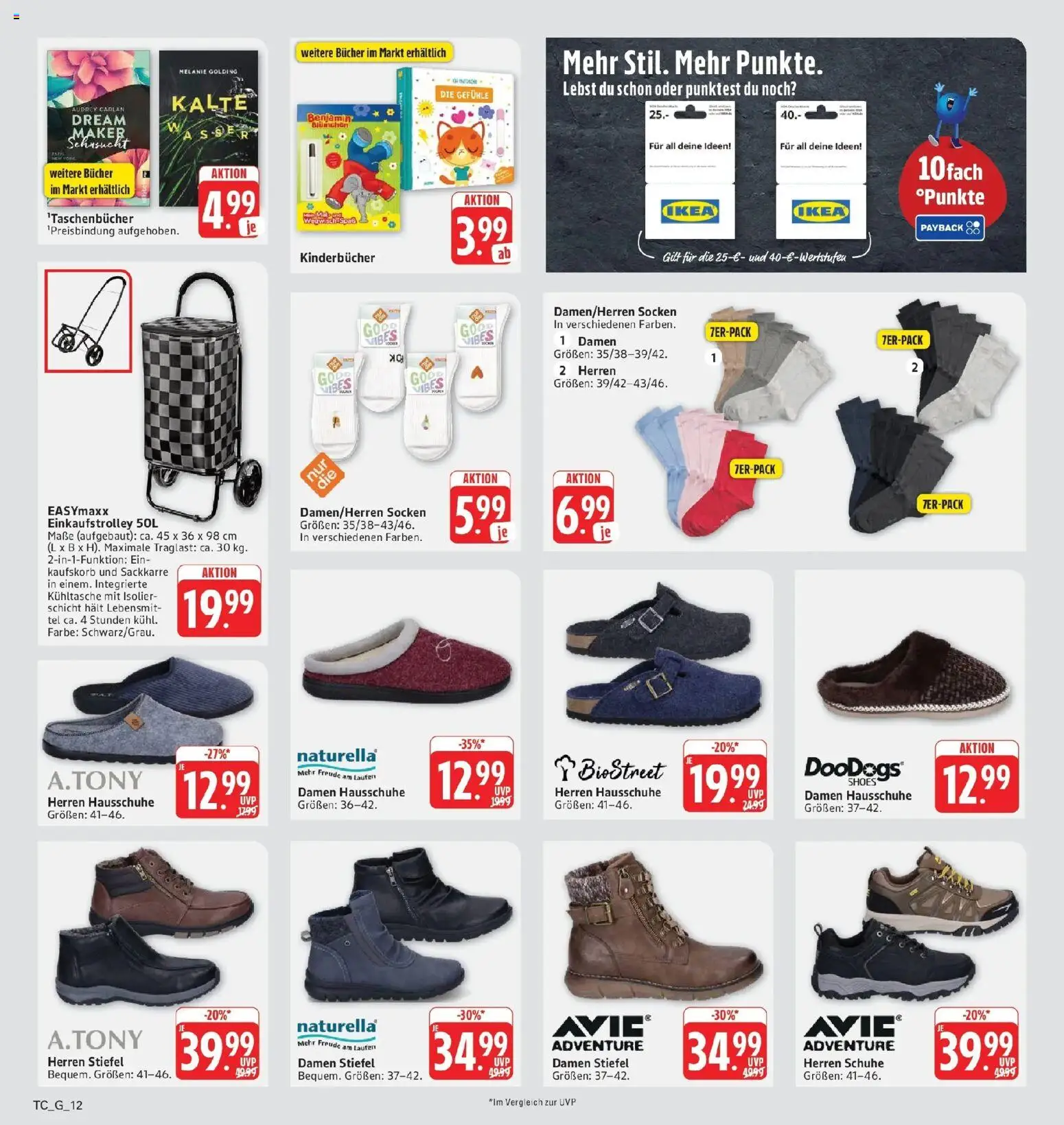 Edeka Prospekt Eislingen (ab 31.08.2026) » Angebote Online | Seite: 40 | Produkte: Socken, Stiefel, Hausschuhe, Kühltasche