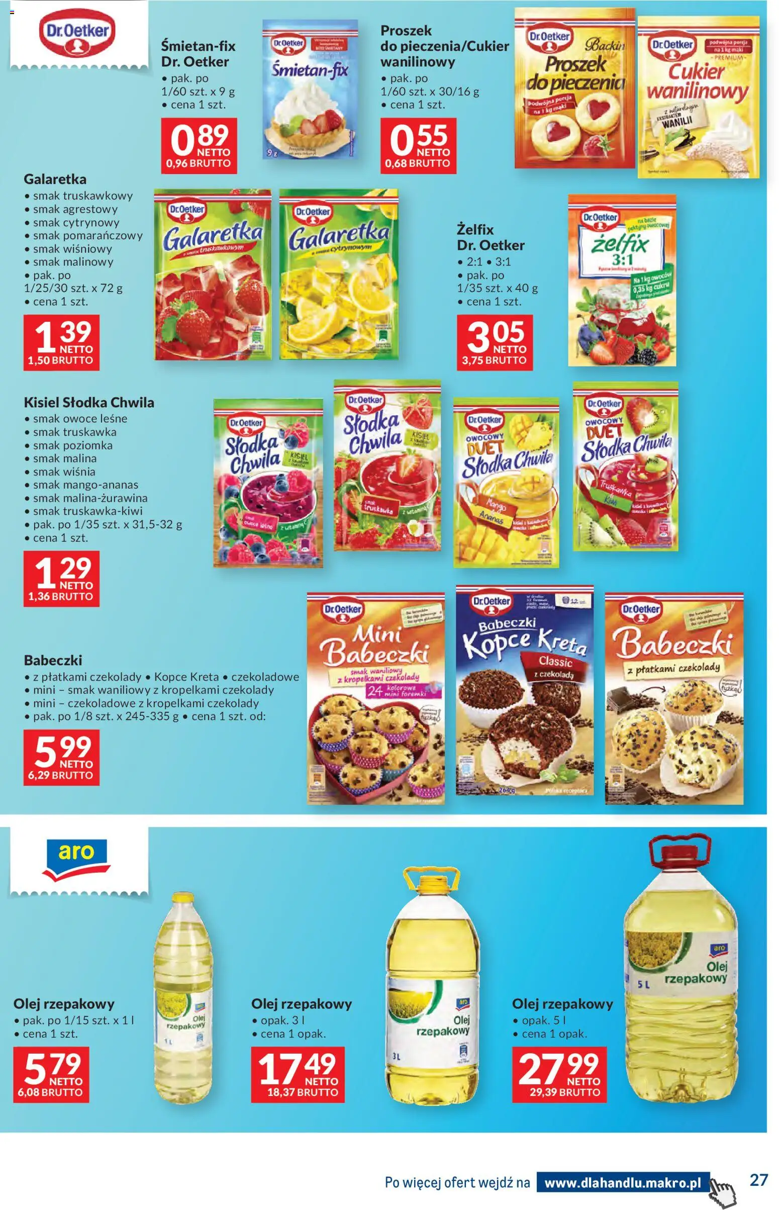 Makro gazetka - Dystrybucja do sklepów od 07.07.2026 | Strona: 27 | Produkty: Czekolady, Olej rzepakowy, Babeczki, Cukier