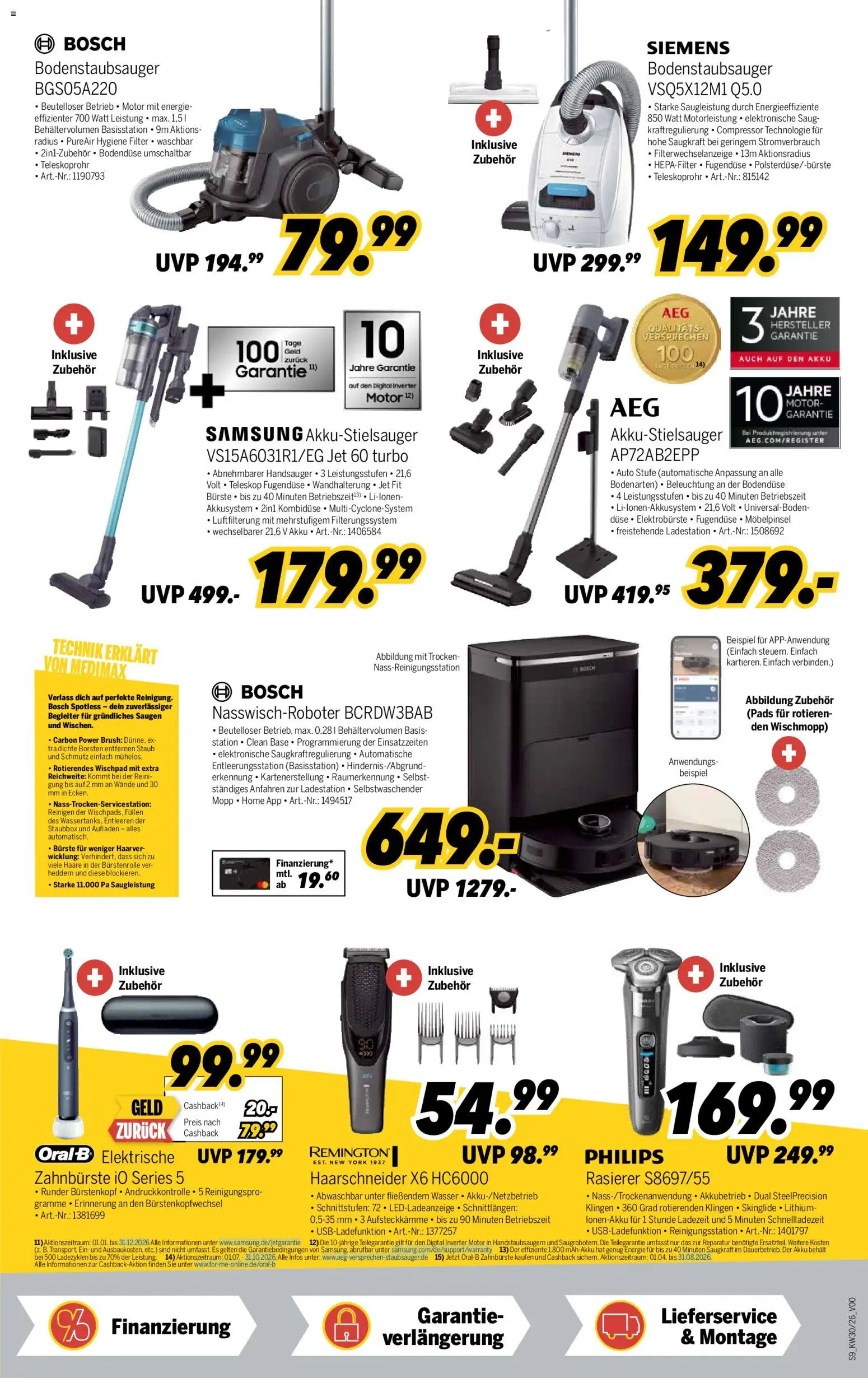 Medimax Prospekt – gültig ab 18.07.2026 | Seite: 9 | Produkte: Bosch, Rasierer, Samsung, Wasser