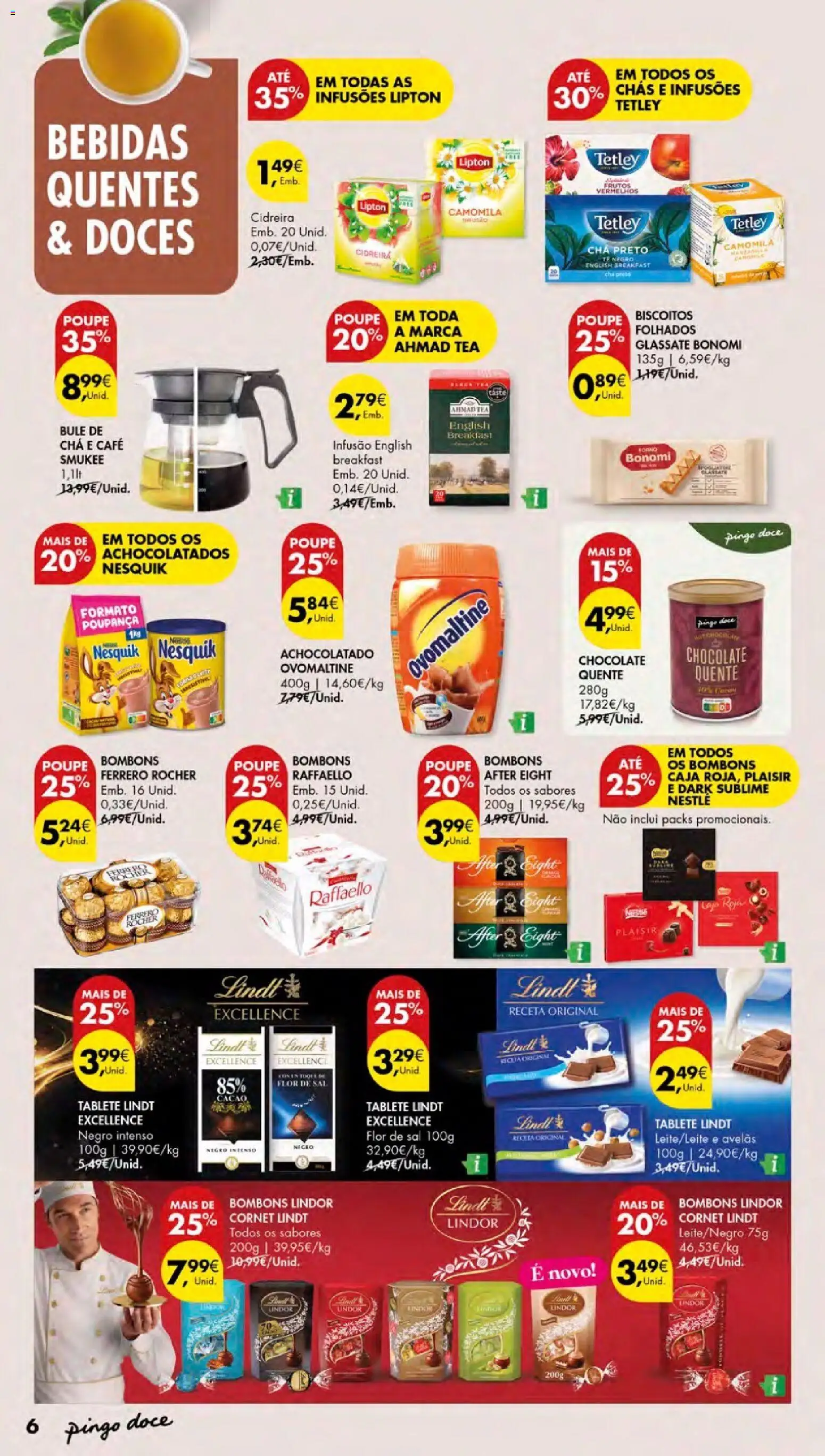 Pingo Doce folheto Bebidas Quentes │ válido de 15/10/2026 | Página: 6 | Produtos: Avelãs, Café, Chocolate, Biscoitos