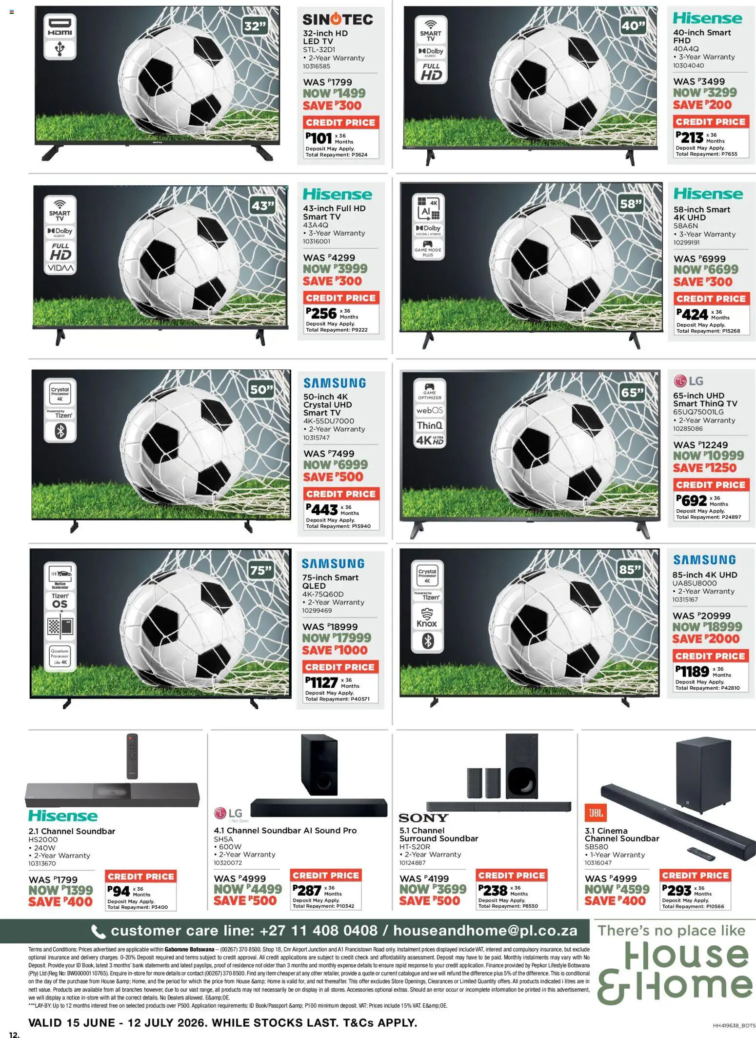 New House and Home catalogue – valid from 15.06.2026 | Page: 12 | Products: Audio, TV, Soundbar
