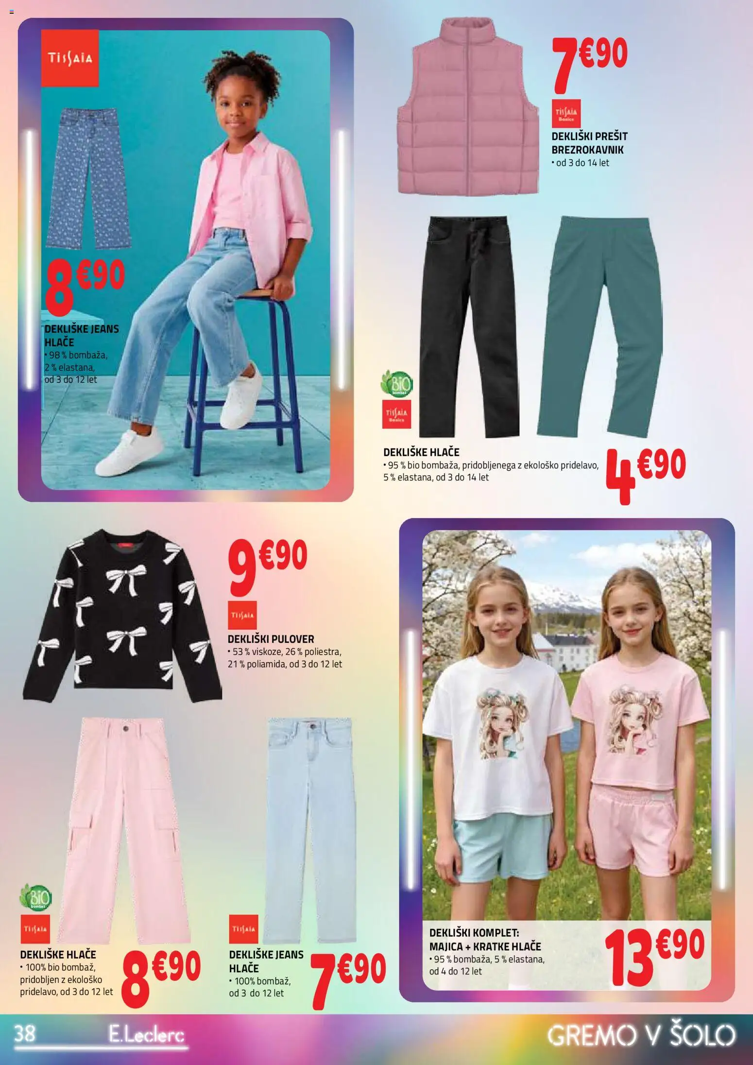 Novi E.leclerc katalog ponudbe – veljaven od 19.08.2026 | Stran: 38 | Izdelki: Pulover, Brezrokavnik, Hlace, Kratke hlace