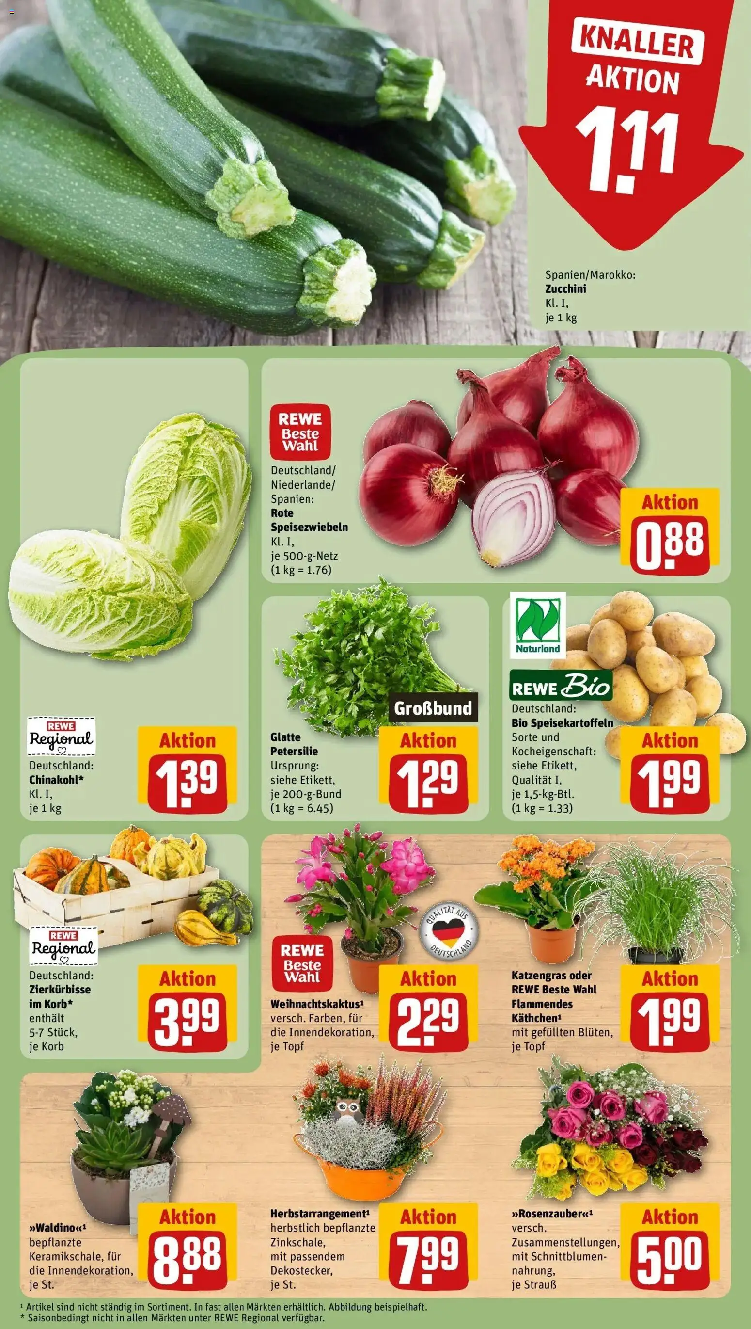 REWE Prospekt ab 26.10.2026 zum Blättern » Angebote | Seite: 7 | Produkte: Korb, Petersilie, Zucchini