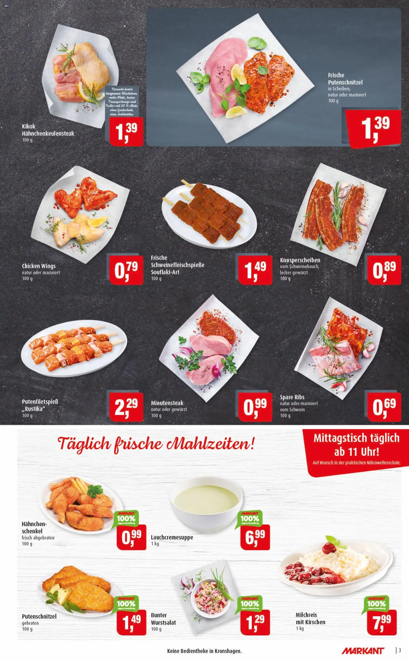 Markant Prospekt 	 – gültig ab 11.05.2026 | Seite: 3 | Produkte: Hahnchen, Kirschen, Putenschnitzel, Uhr