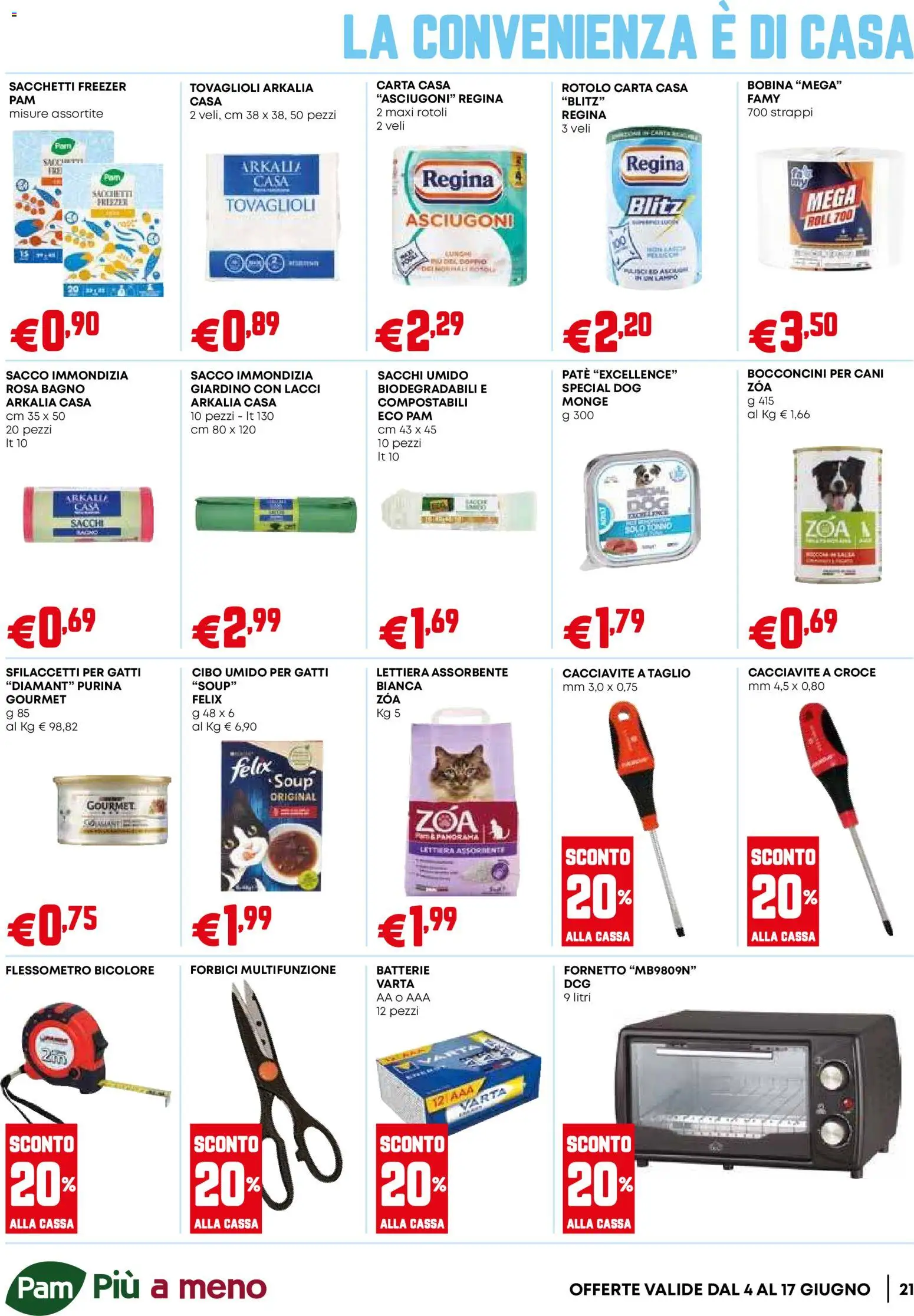 Volantino PAM del 04.06.2026 | Pagina: 21 | Prodotti: Paté, Fornetto, Freezer, Bagno