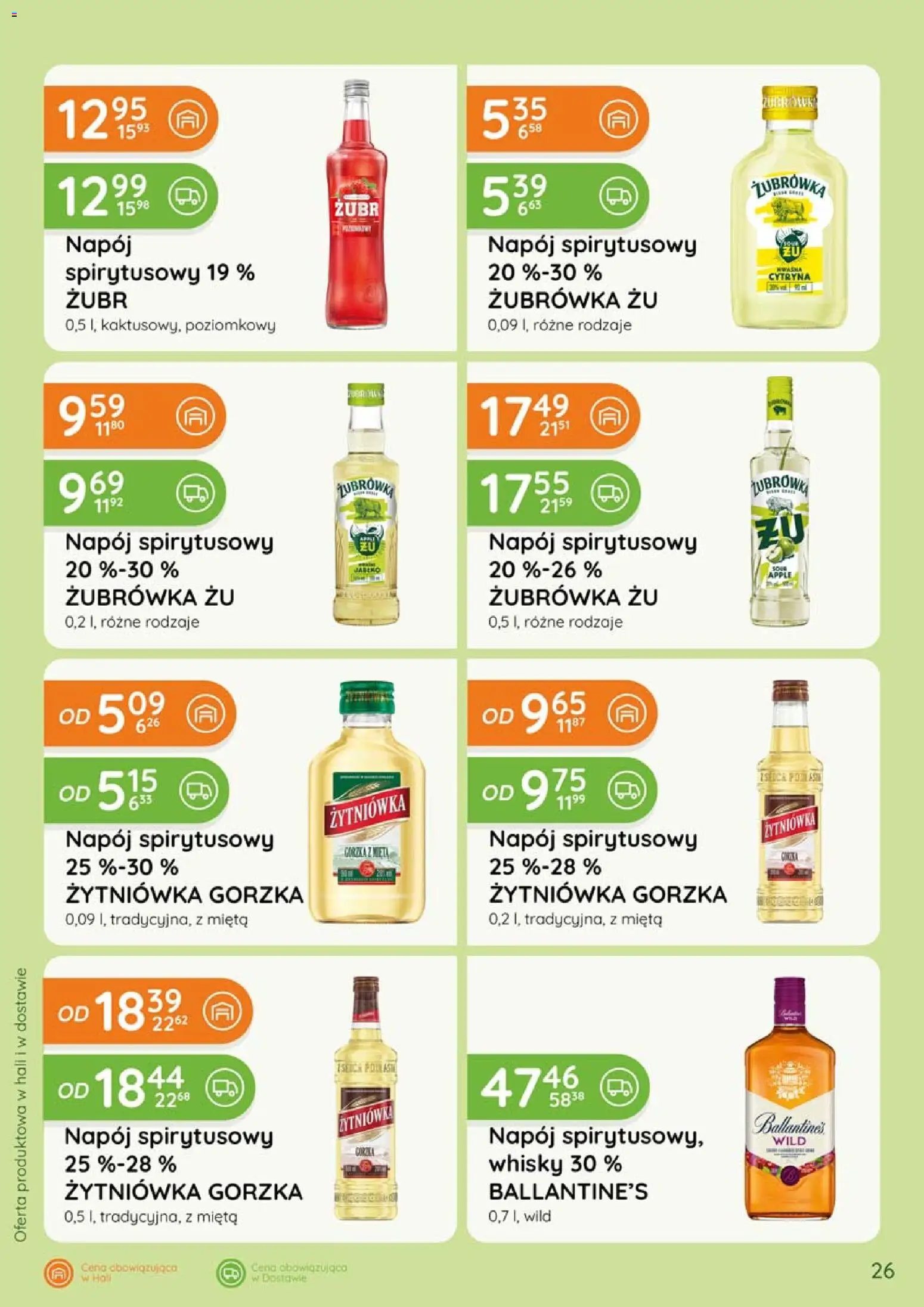Eurocash gazetka - Katalog Alkoholowy od 01.06.2026 | Strona: 26 | Produkty: Cytryna, Mięta, Żubrówka, Whisky
