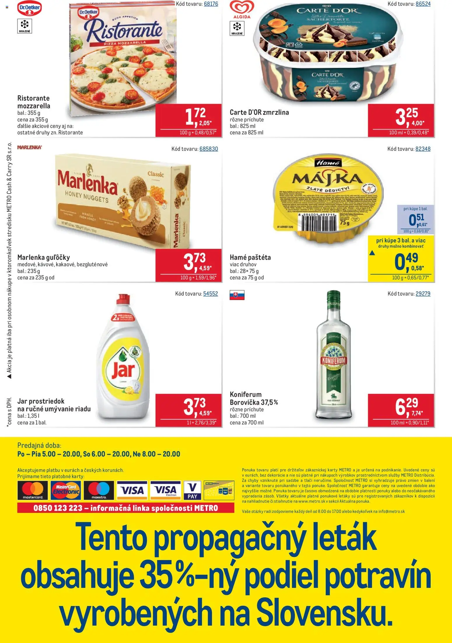 Nové Metro akcie – leták je platný od 17.06.2026 | Strana: 40 | Produkty: Mozzarella, Koniferum, Marlenka, Jar