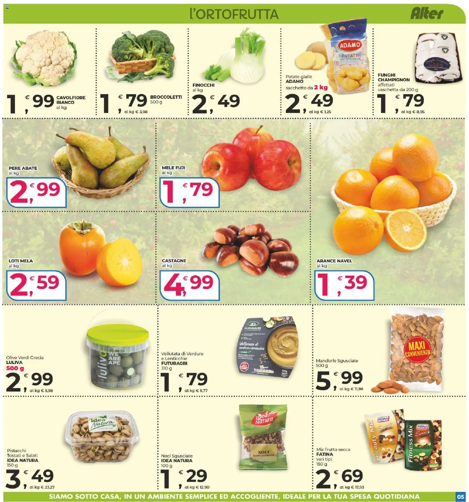 Volantino Alter Discount del 16/10/2026 | Pagina: 5 | Prodotti: Frutta secca, Noci, Cavolfiore, Finocchi