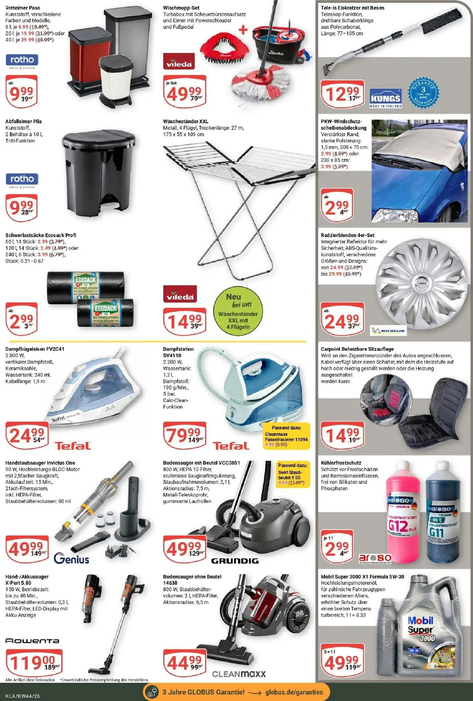 Globus Prospekt Kaiserslautern (ab 26.10.2026) » Angebote online | Seite: 24 | Produkte: Kabel, Abfalleimer, Waschestander