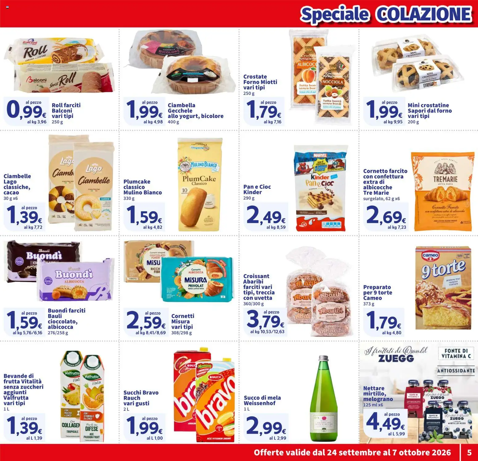 Volantino SIGMA del 24/09/2026 | Pagina: 5 | Prodotti: Ciambella, Succo di mela, Cacao, Albicocche