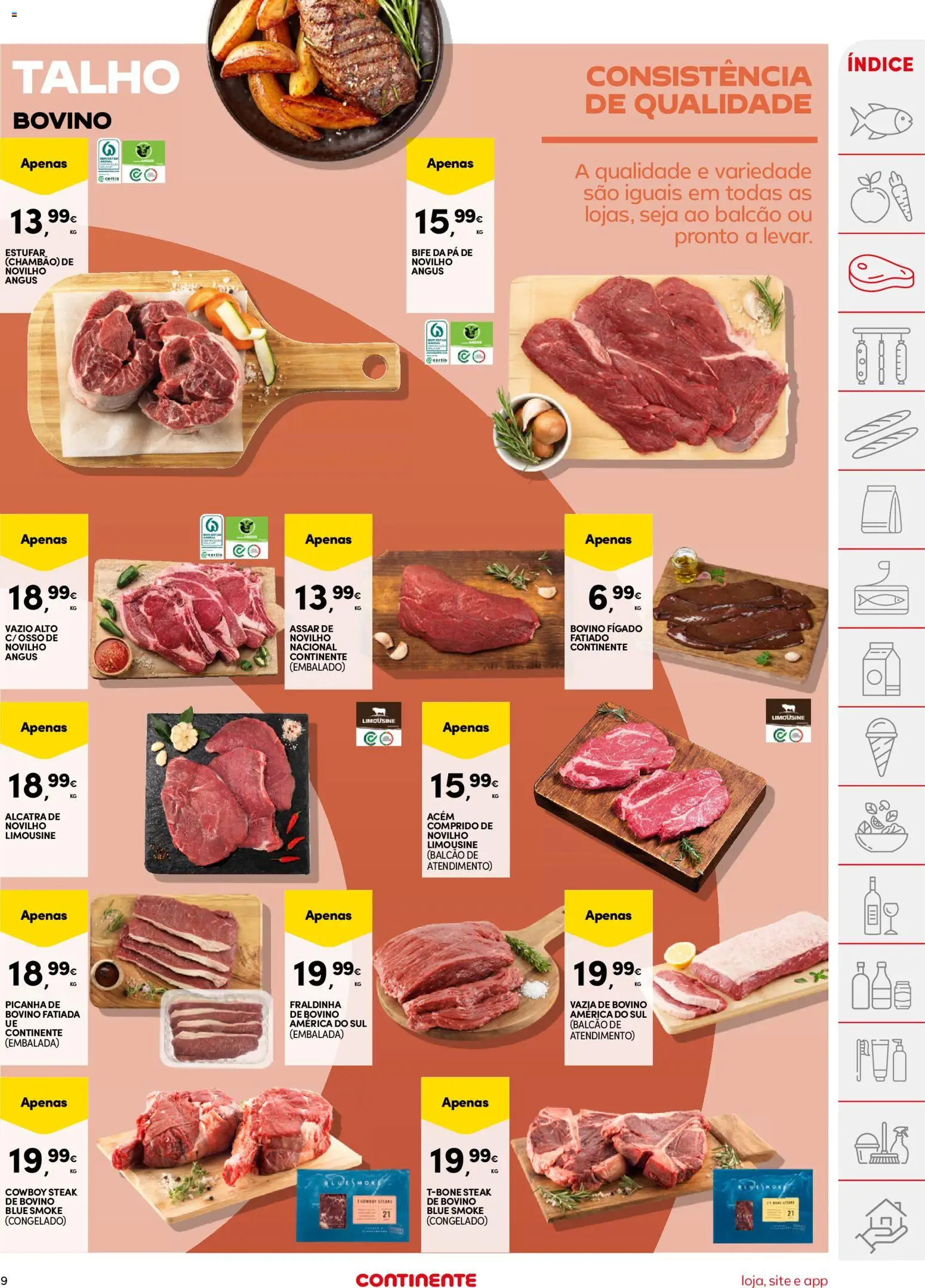 Continente folheto │ válido de 11/08/2026 | Página: 9 | Produtos: Fígado, Pá, Bife