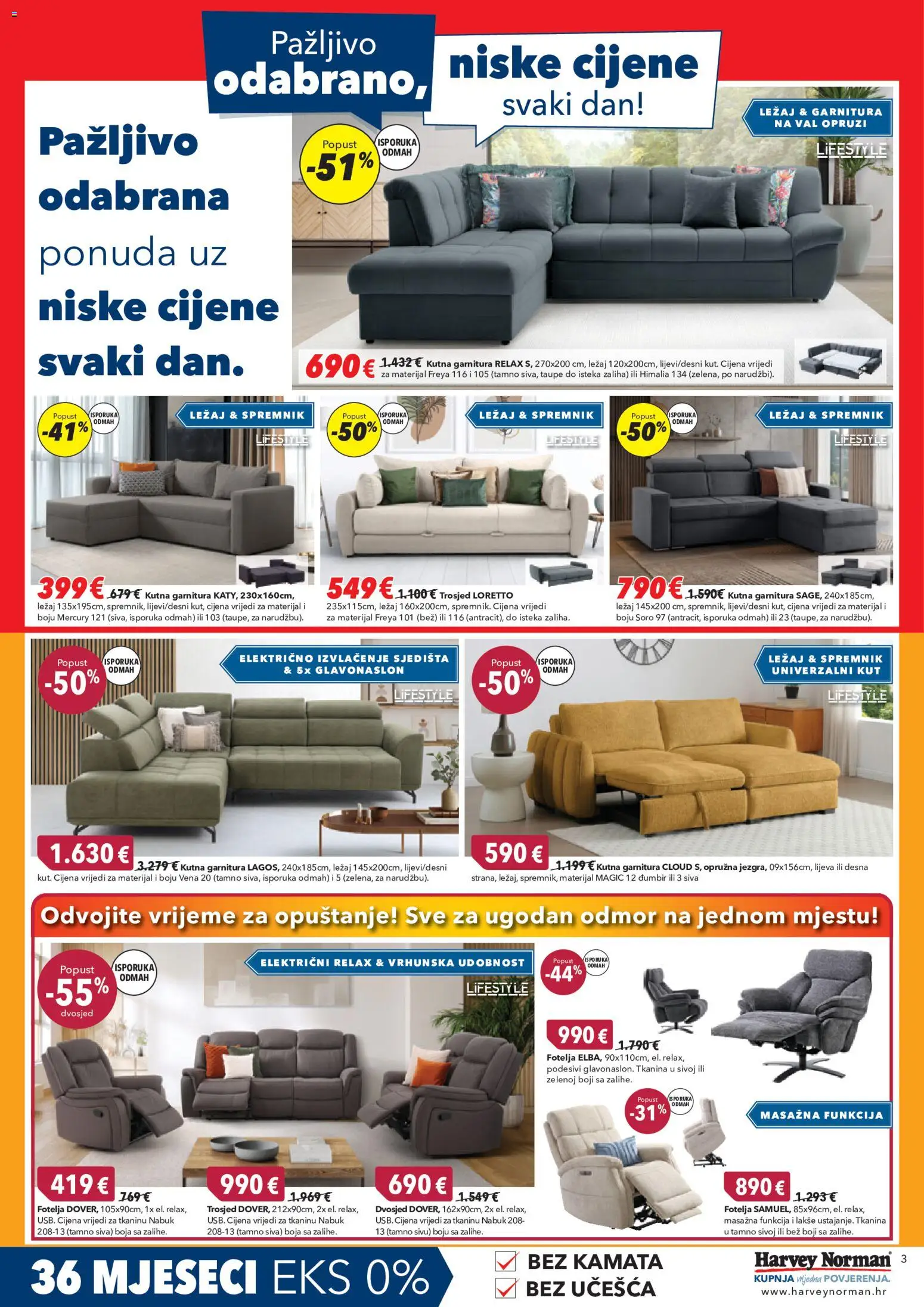 Harvey Norman katalog | vrijedi od 09.09.2026 | Stranica: 3 | Proizvodi: Trosjed, Fotelja, Dvosjed, Đumbir