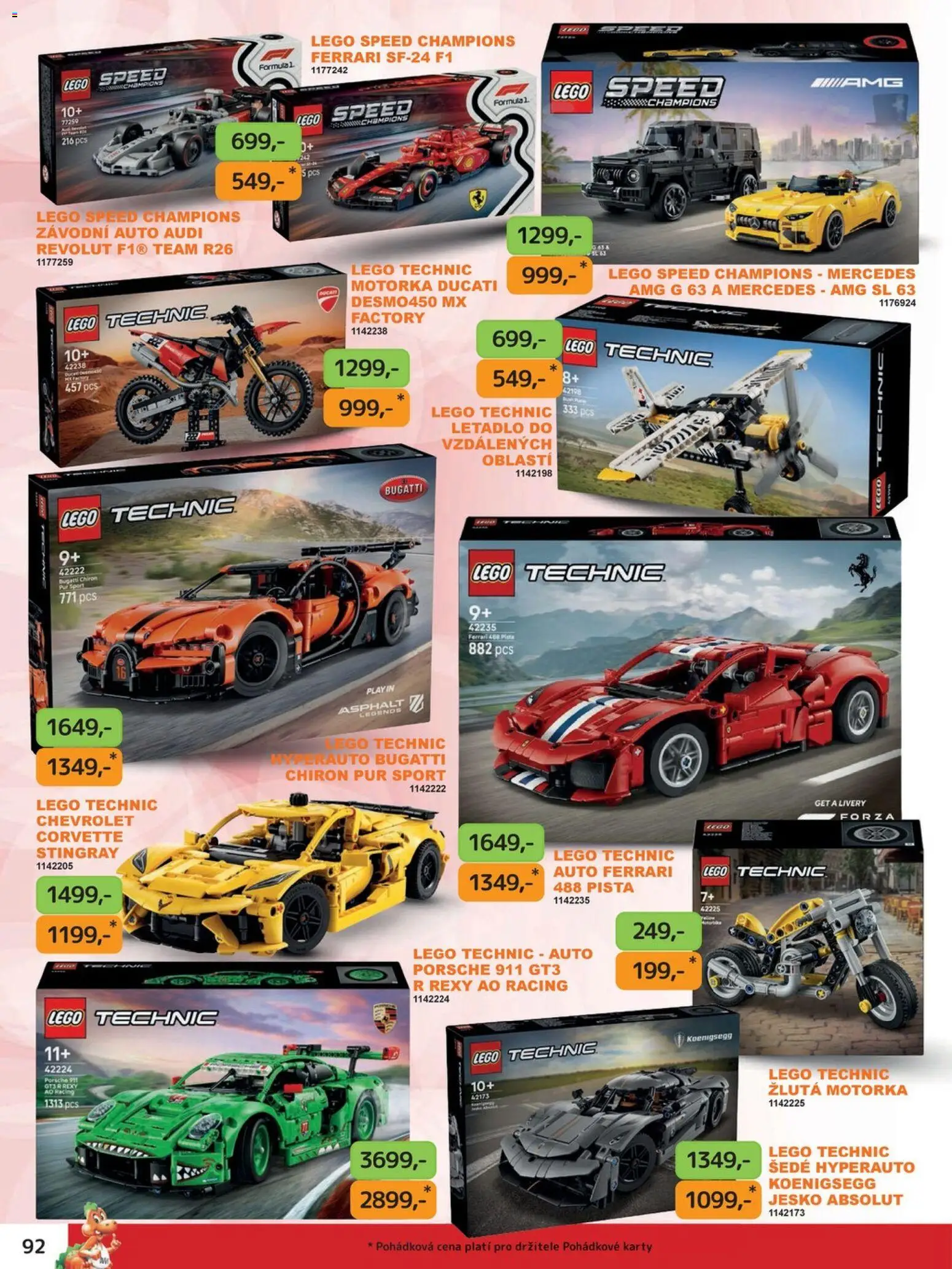 Dráčik katalog - Vánoce od 08.10.2026 | Strana: 92 | Produkty: LEGO, Bugatti, Lego Technic, Karty