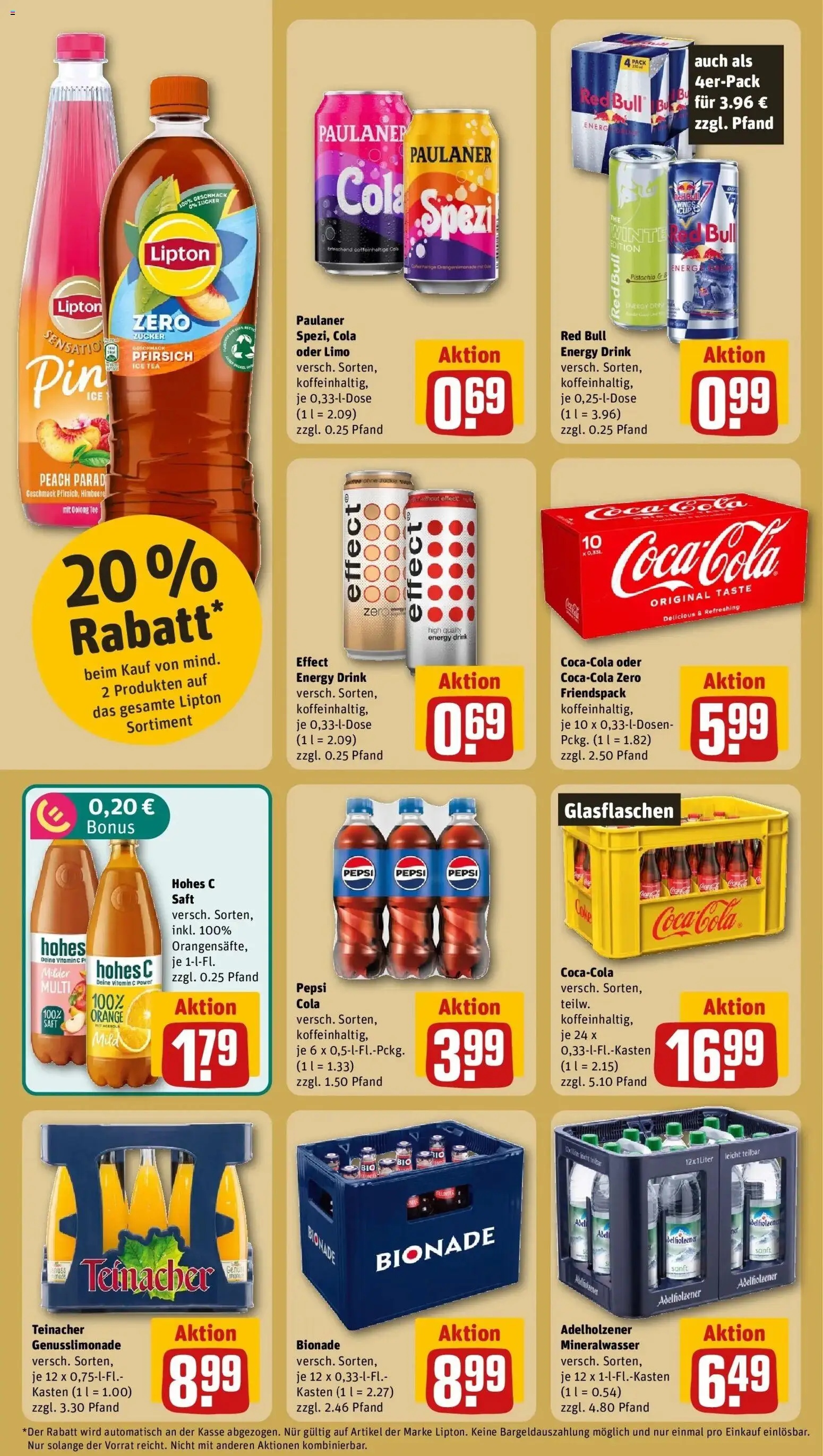 REWE Prospekt ab 19.10.2026 zum Blättern » Angebote | Seite: 16 | Produkte: Red bull, Himbeere, Hohes c, Paulaner