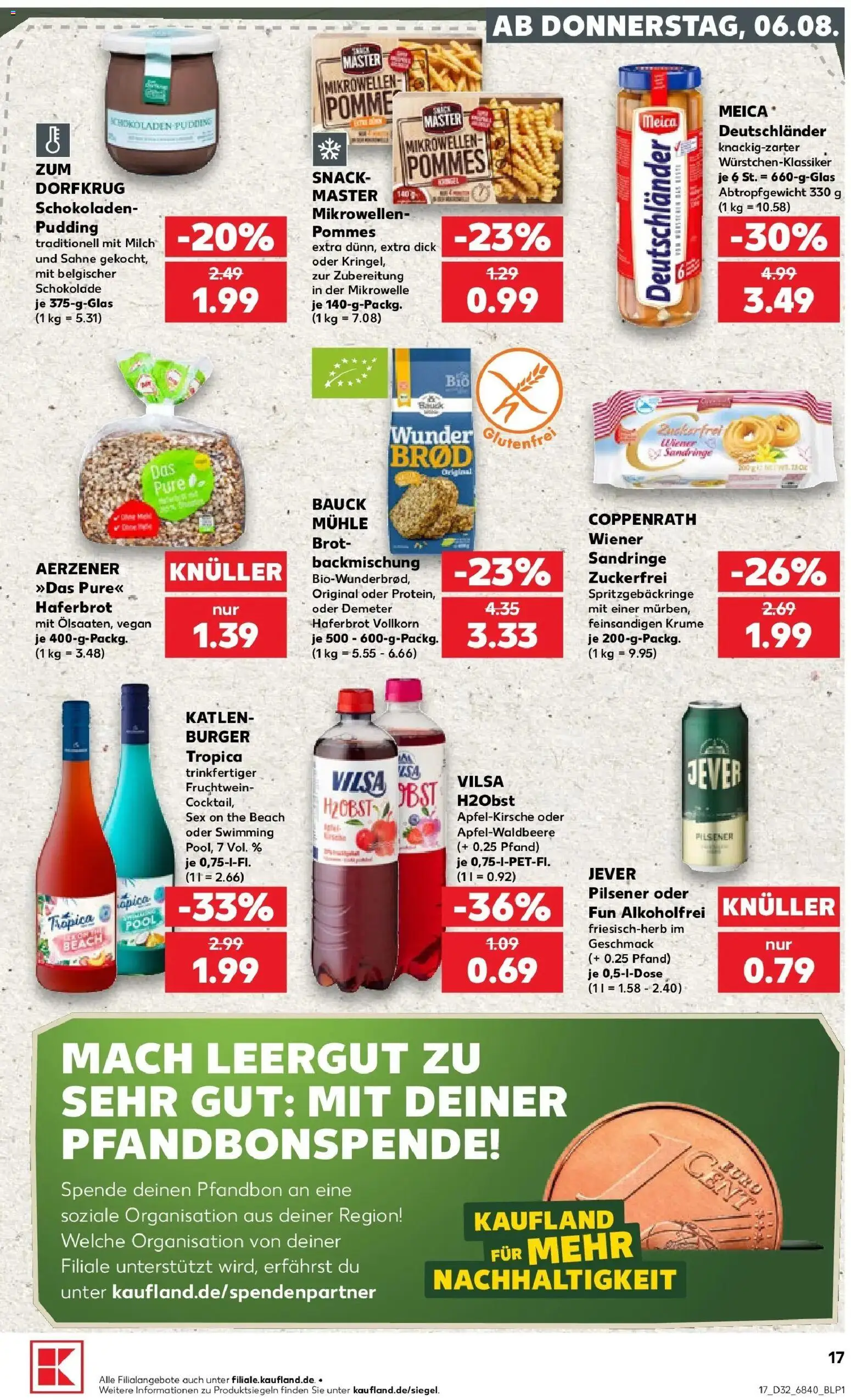 Prospekt Kaufland ab 06.08.2026 » Angebote Online zum Blättern | Seite: 17 | Produkte: Mikrowelle, Mühle, Milch, Pudding