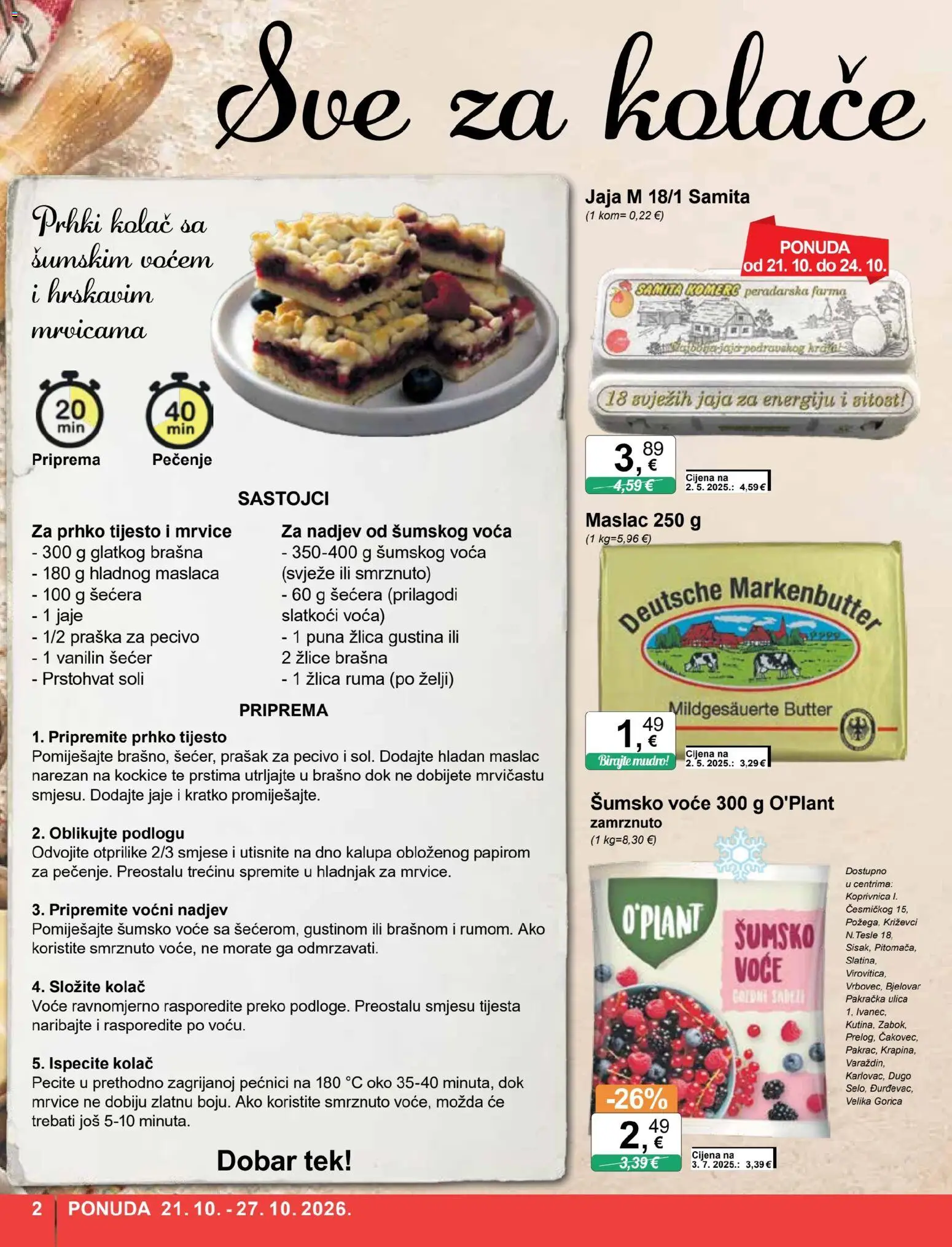 KTC katalog | vrijedi od 21.10.2026 | Stranica: 2 | Proizvodi: Tijesto, Kolac, Pecivo, Sastojci