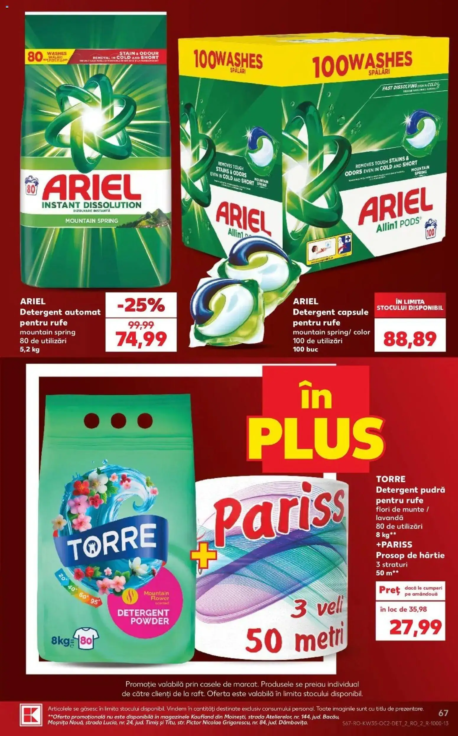 Kaufland Arad 26.08.2026 - Revista si Oferta | Pagină: 67 | Produse: Detergent Capsule, Detergent Automat, Detergent, Plus