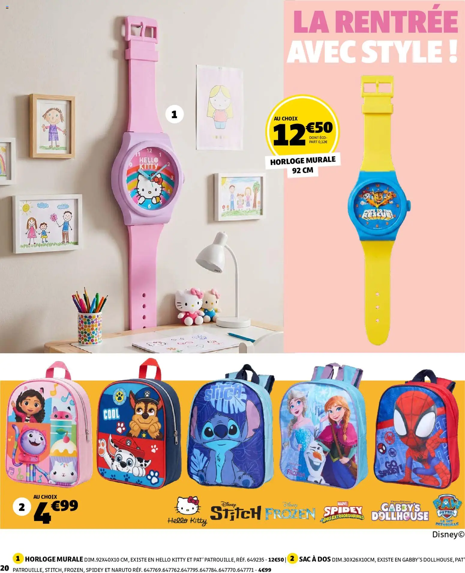 {H1} | Page: 20 | Produits: Sac, Horloge murale, Sac à dos