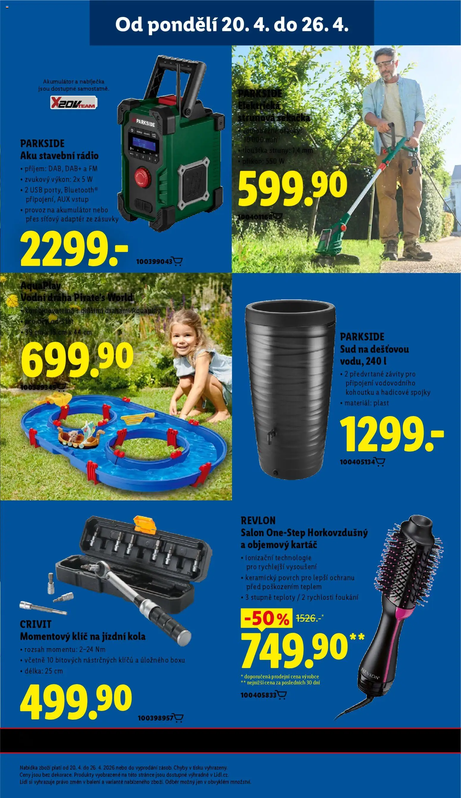 Lidl leták od 20.04.2026 | Strana: 39 | Produkty: Strunová sekačka, Rádio, Kola, Kartáč