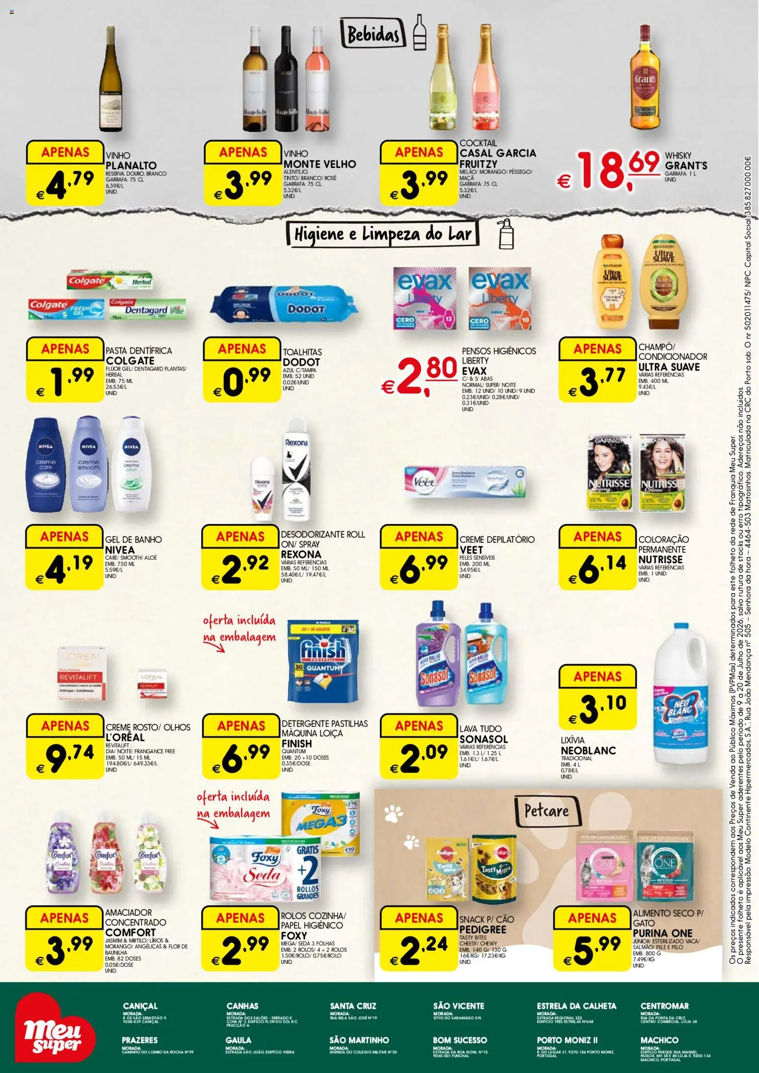 Meu Super folheto Madeira │ válido de 09/07/2026 | Página: 4 | Produtos: Pensos higiénicos, Gel de banho, Lombo, Creme