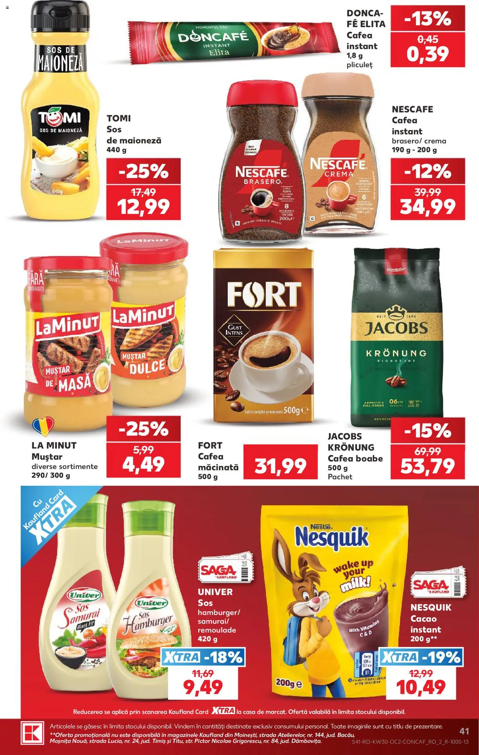 Noul catalog Kaufland – valabil de la 22.07.2026 | Pagină: 41 | Produse: Masă, Jacobs, Maioneză, Sos