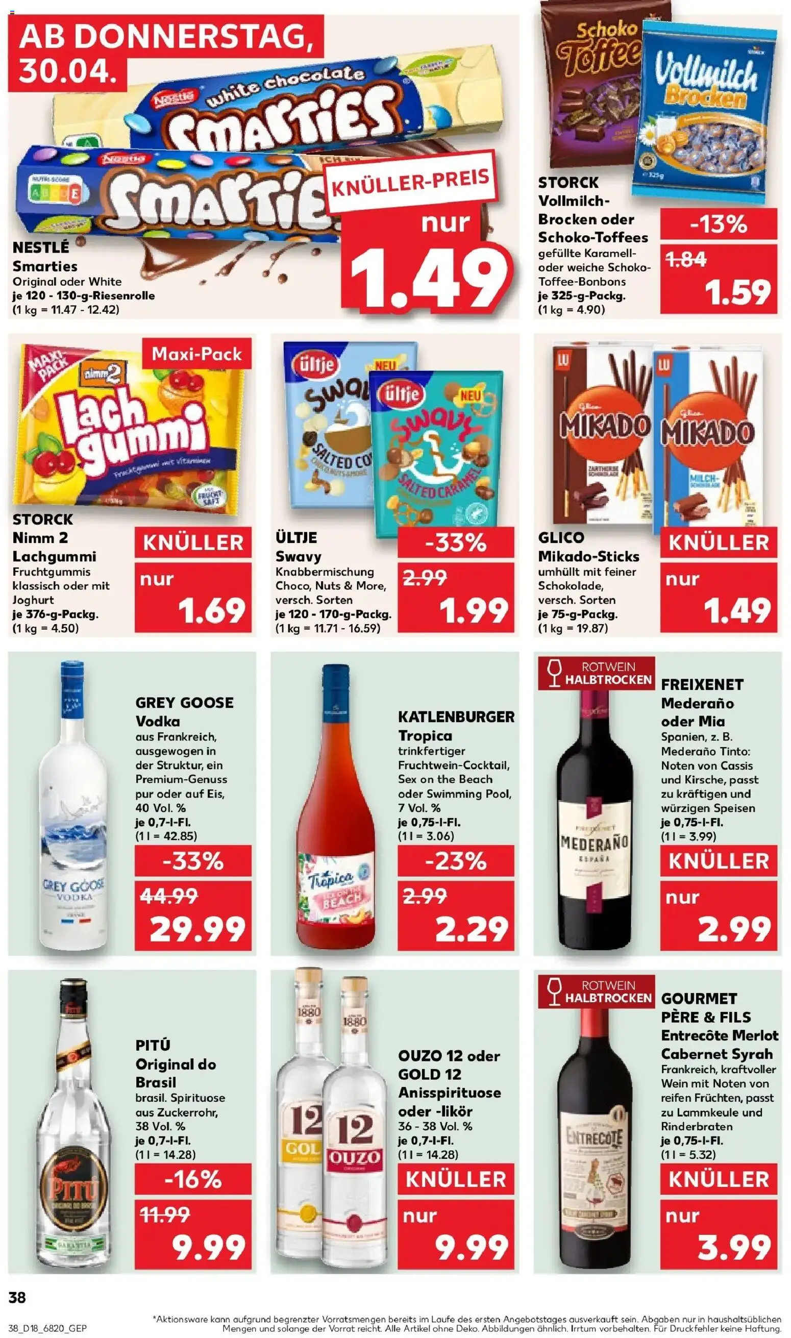 Prospekt Kaufland ab 30.04.2026 » Angebote Online zum Blättern | Seite: 38 | Produkte: Joghurt, Likör, Rotwein halbtrocken, Merlot