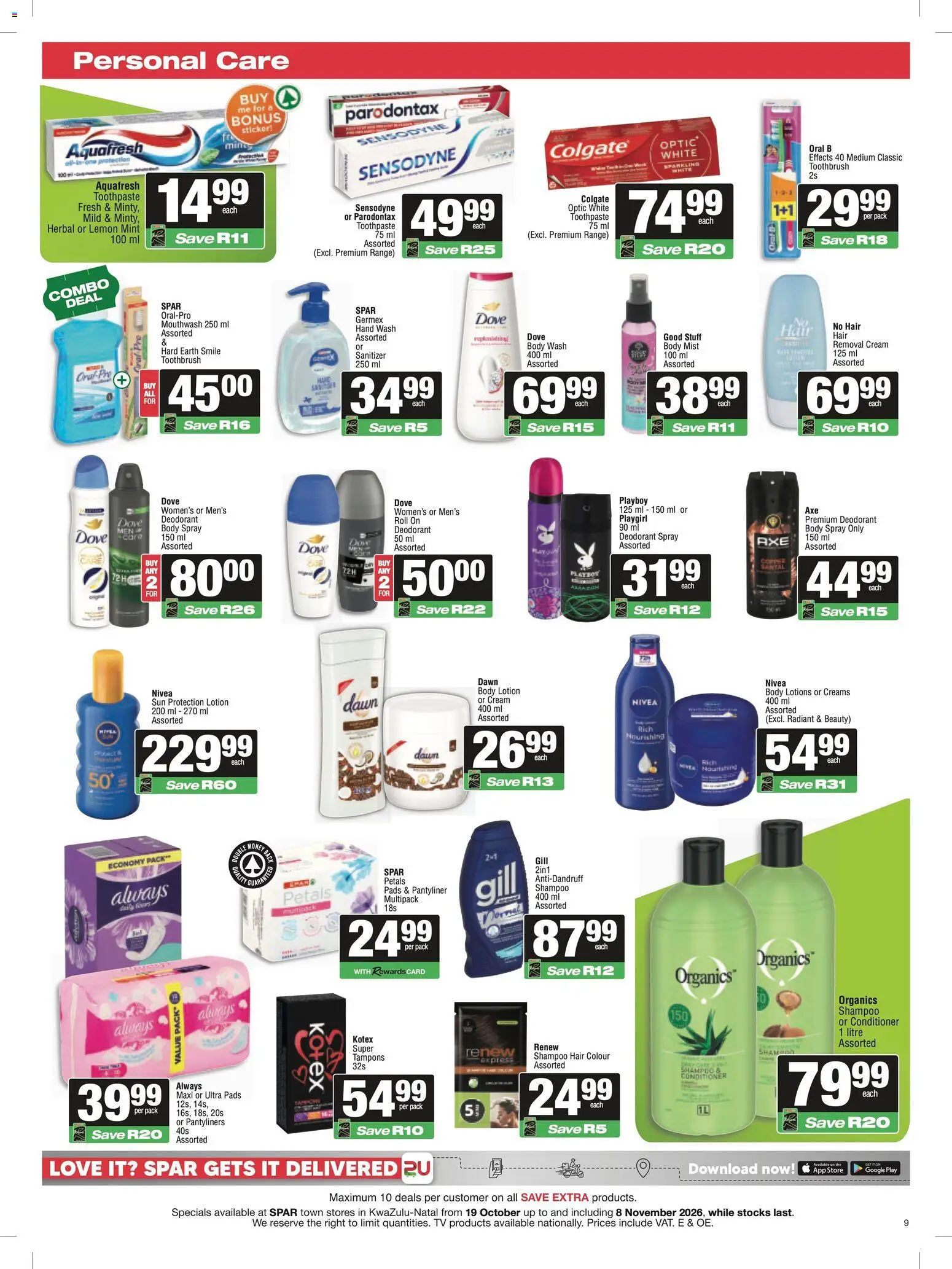 New Spar catalogue – valid from 19/10/2026 | Page: 9 | Products: Hair colour, Conditioner, Toothpaste, Lemon