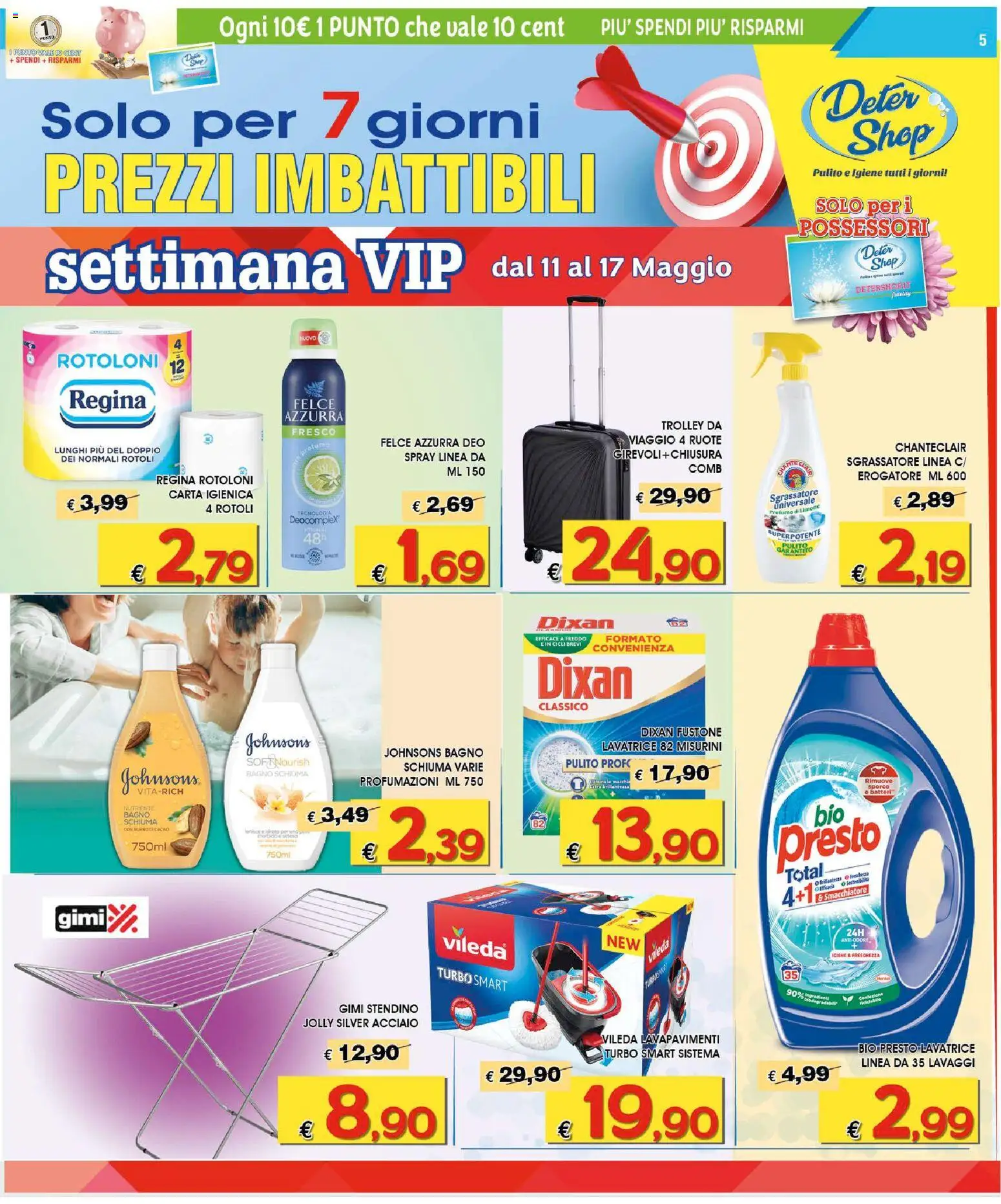 Volantino Deter Shop del 01.05.2026 | Pagina: 5 | Prodotti: Carta igienica, Smacchiatore, Limone, Lavatrice