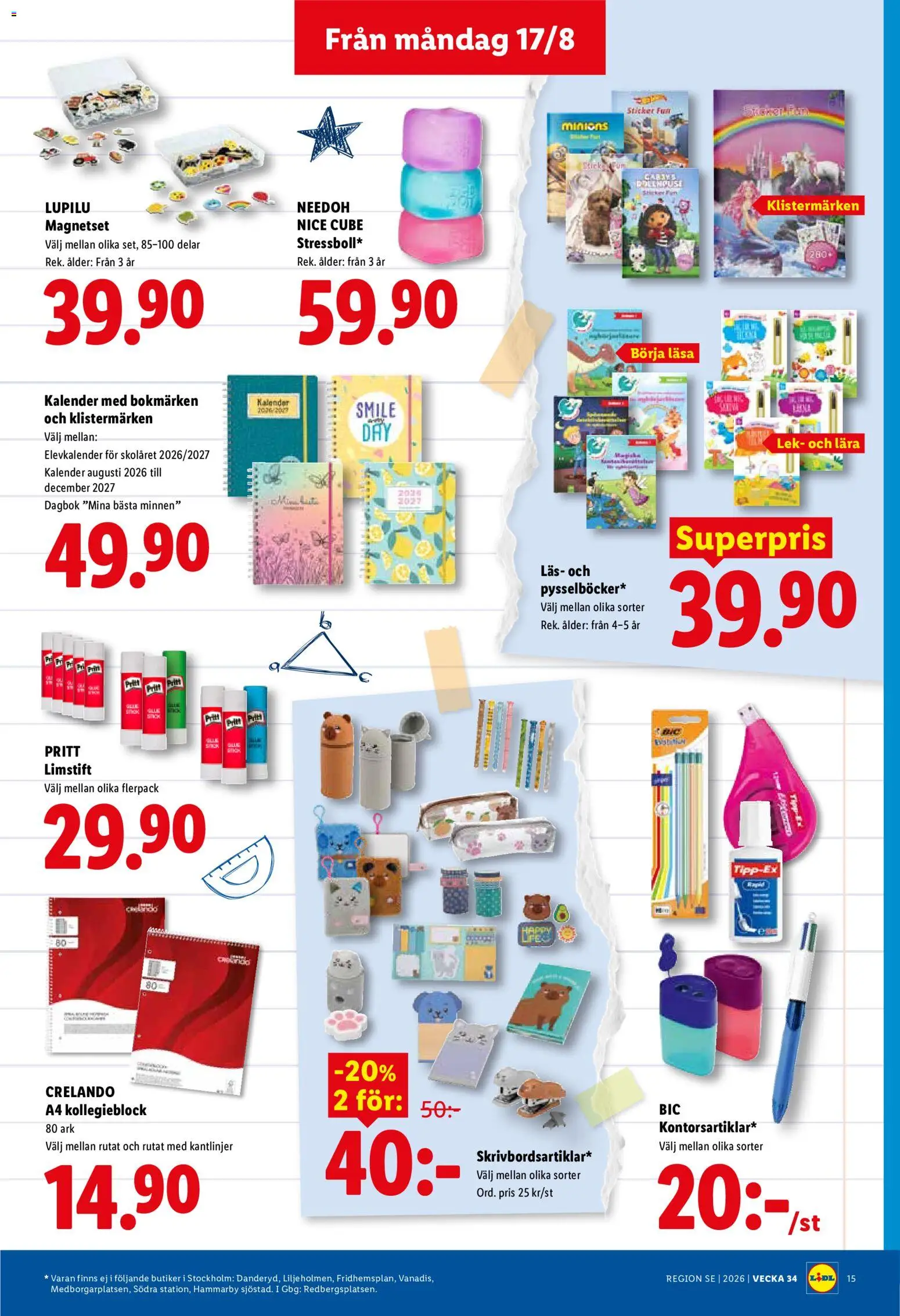 Lidl reklamblad aktuell från 17/08/2026 | Sida: 18 | Produkter: Ark, Kalender