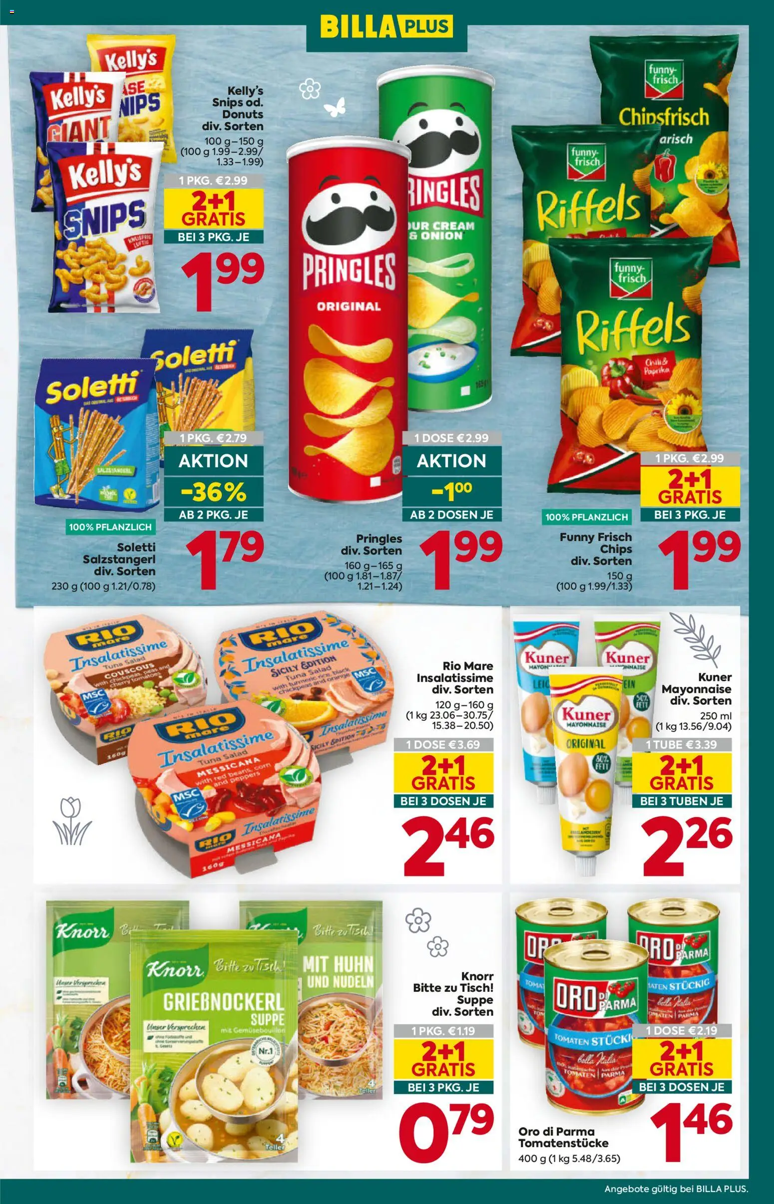 Billa Plus Flugblatt gültig ab 12.03.2026 | Seite: 11 | Produkte: Chips, Mayonnaise, Tisch, Tomaten