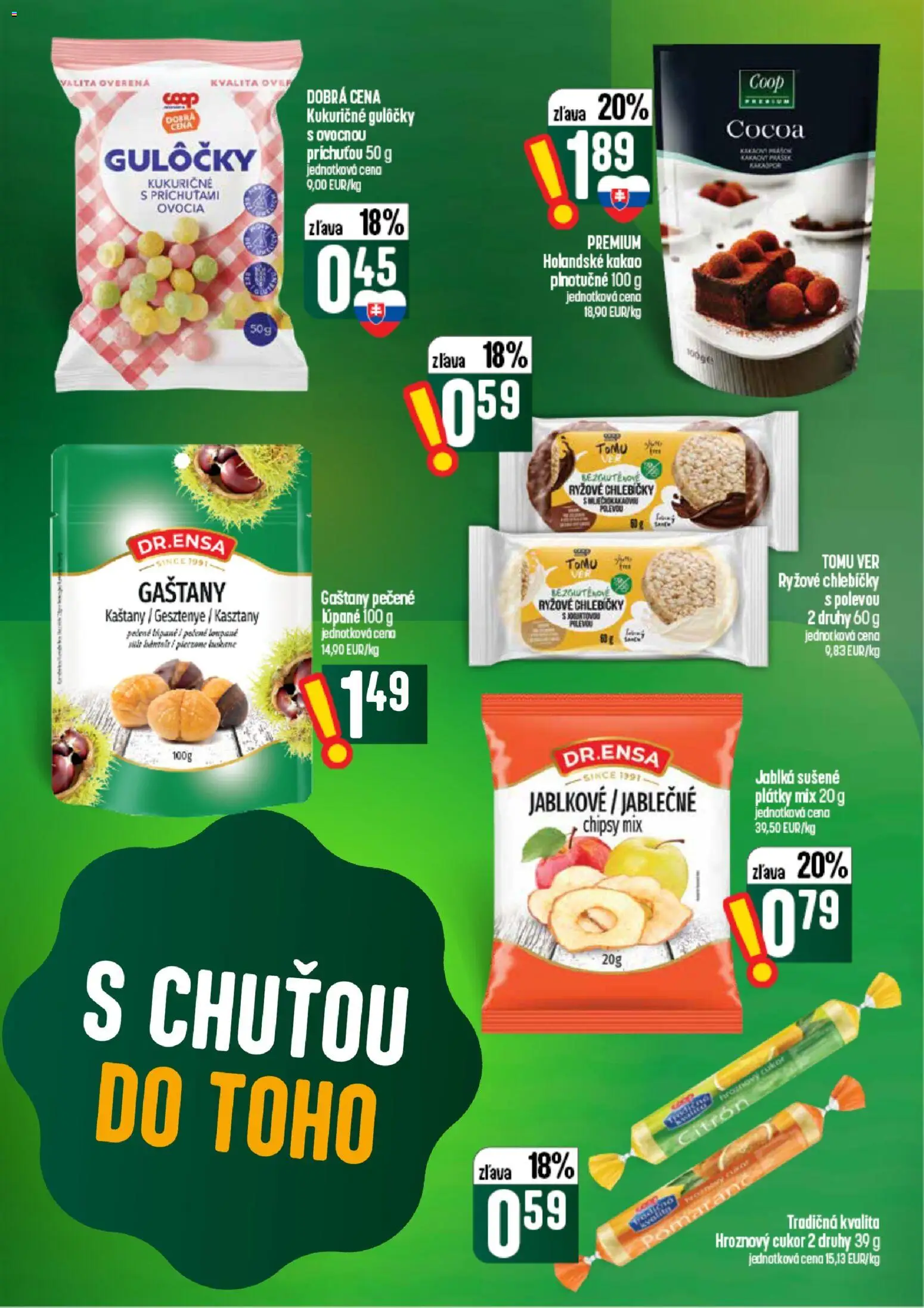 Nové COOP Jednota akcie – leták je platný od 10.09.2026 | Strana: 38 | Produkty: Hroznový cukor, Ryžové chlebíčky, Cukor, Holandské kakao