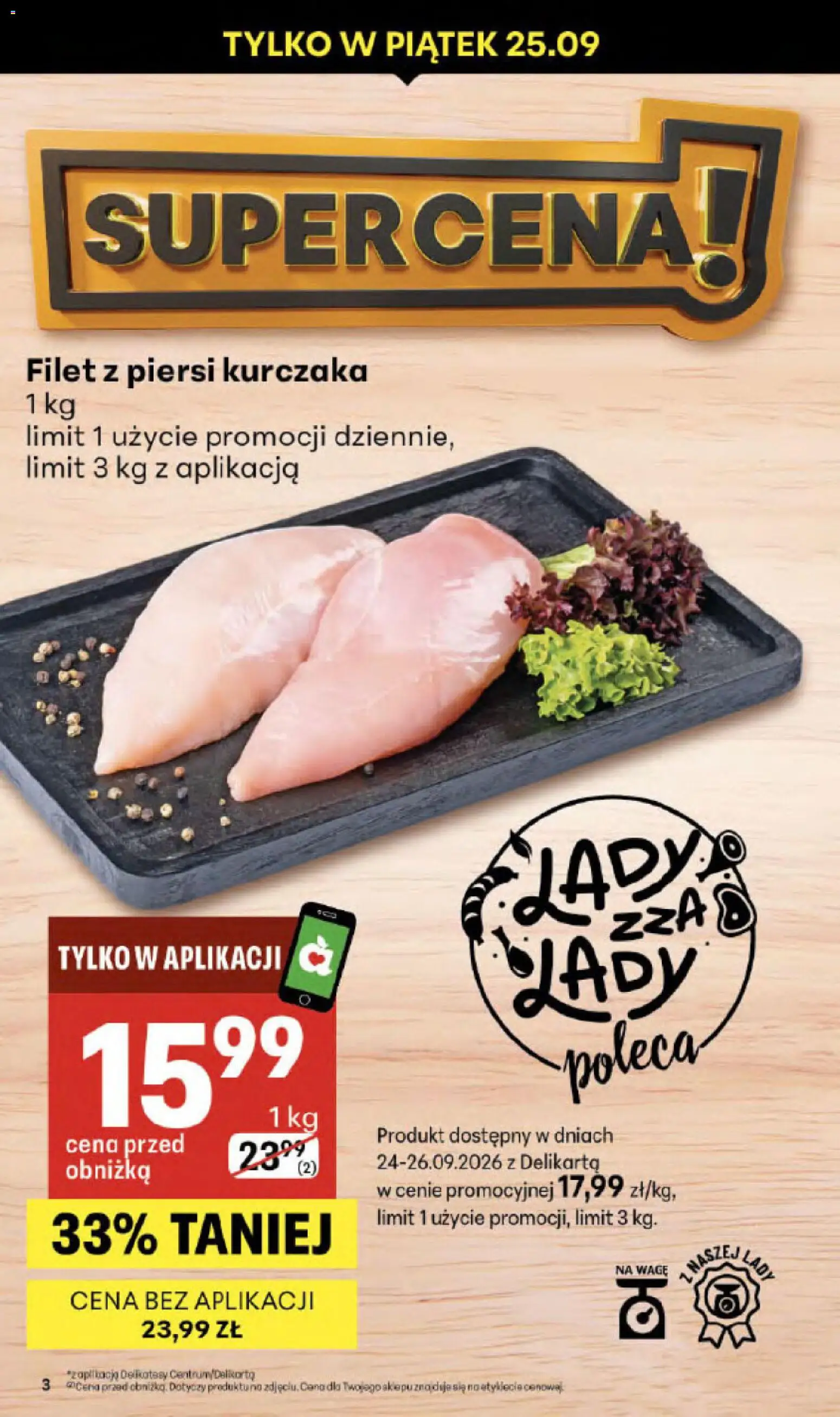 Delikatesy Centrum gazetka - Sklepy Własne od 24.09.2026 | Strona: 3 | Produkty: Piersi, Delikatesy, Filet, Filet z piersi kurczaka