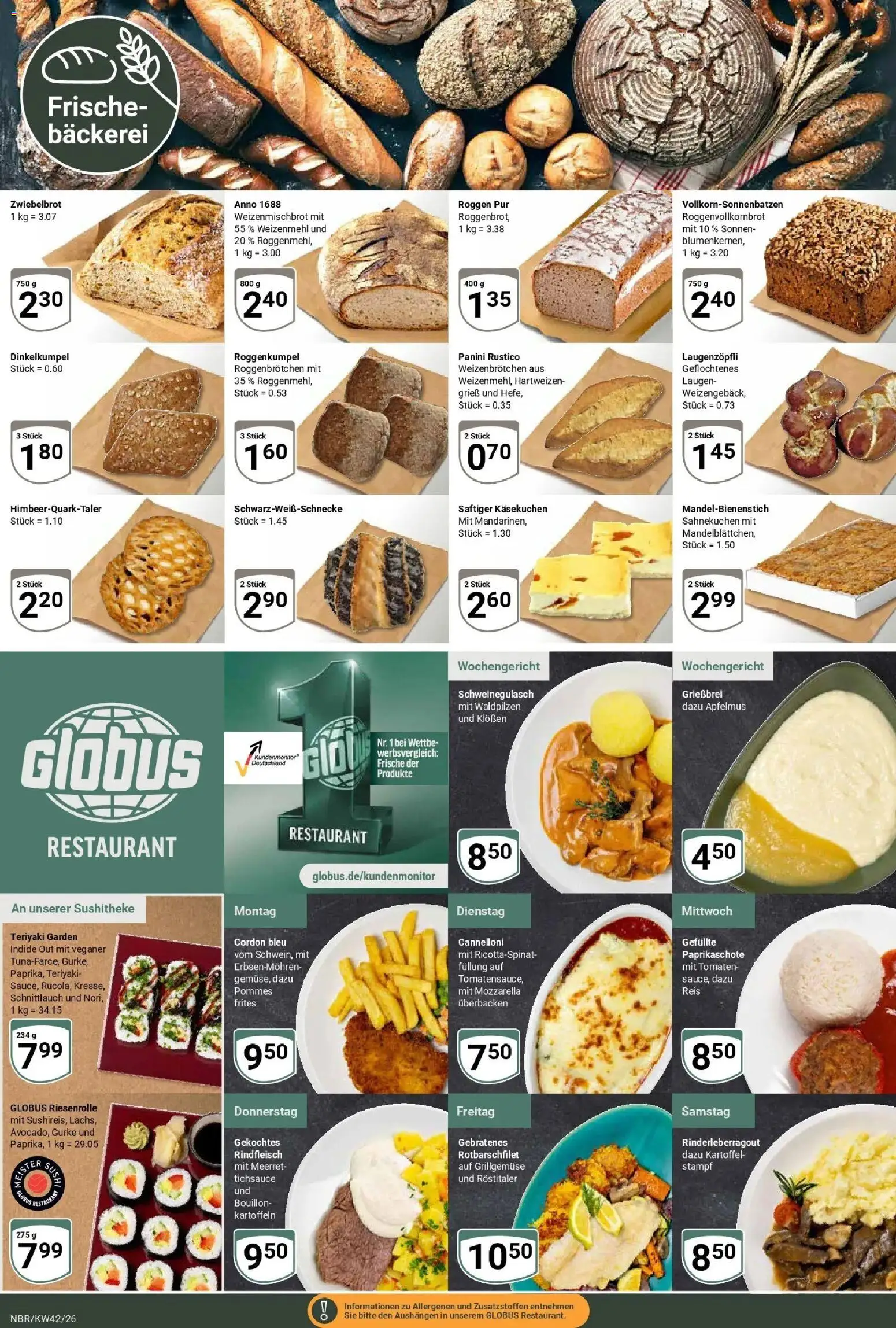Globus Prospekt Neubrandenburg (ab 12.10.2026) » Angebote online | Seite: 9 | Produkte: Grieß, Bäckerei, Kartoffeln, Apfelmus