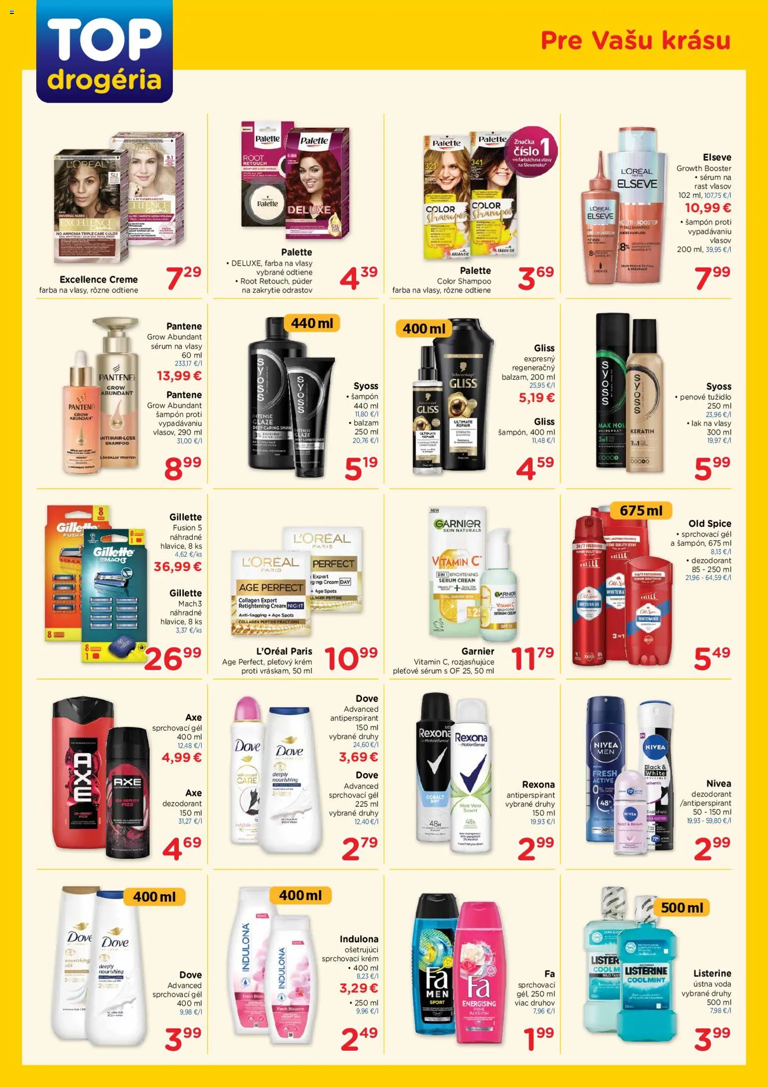 Nové TOP Drogéria akcie – leták je platný od 19.10.2026 | Strana: 3 | Produkty: Nivea, Farba na vlasy, Ústna voda, Krém