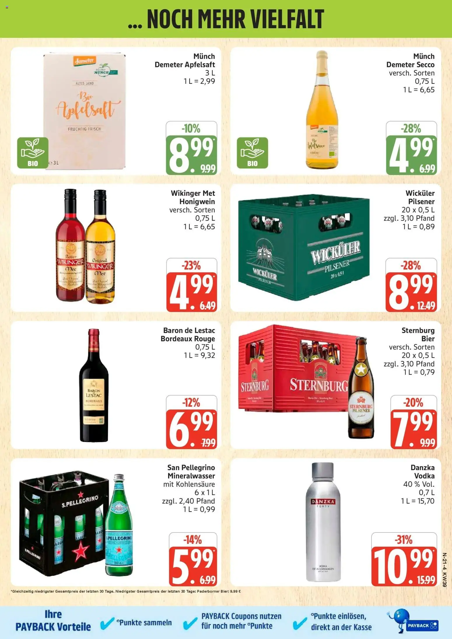 Edeka Prospekt Rostock (ab 21.09.2026) » Angebote Online | Seite: 21 | Produkte: Met, Bier, Rouge, Apfelsaft